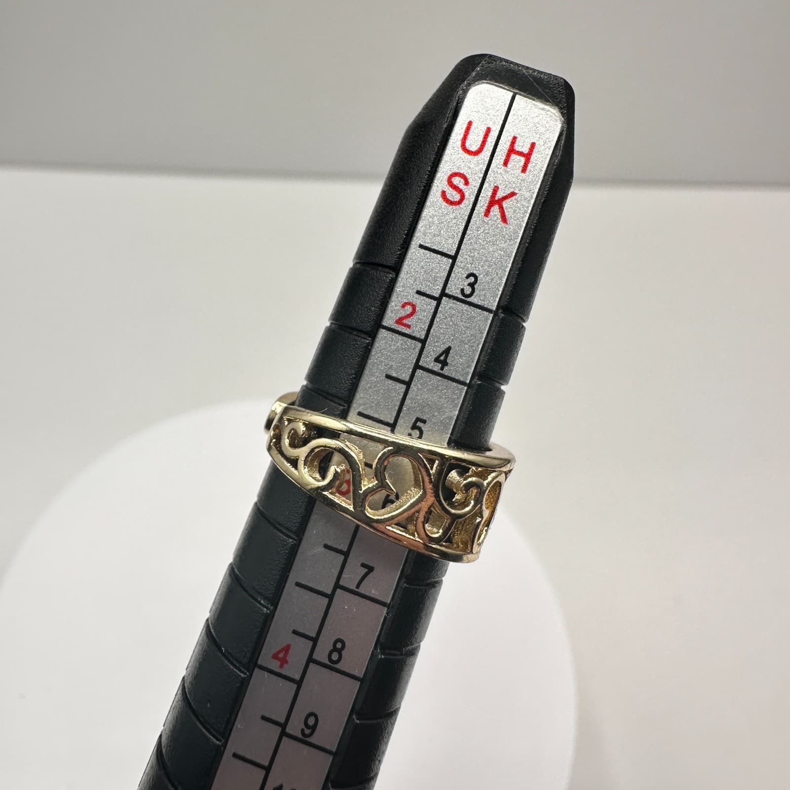 Vintage 90s Gold Tone Filigree Band Ring Retro Women's Classic Fashion Jewelry - Thumbnail 6