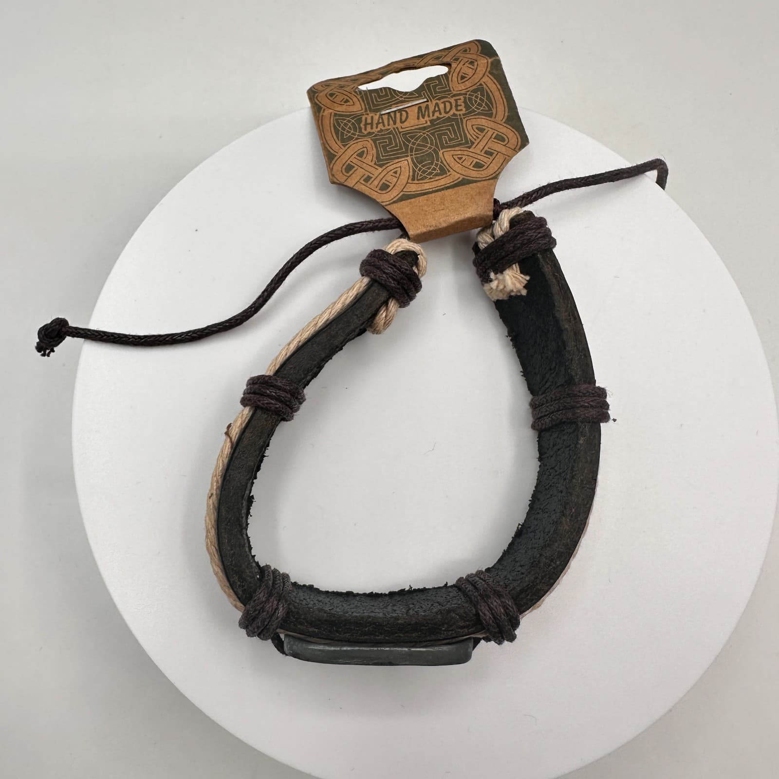 Vintage Y2K Leather Scorpion Bracelet Handmade Boho Tribal Rope Cord Jewelry - Thumbnail 8