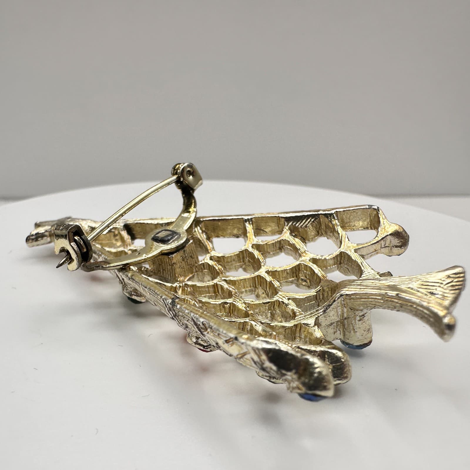 Vintage 90s Christmas Tree Holiday Brooch Pin Silver Tone Rhinestone Jewelry - Thumbnail 6