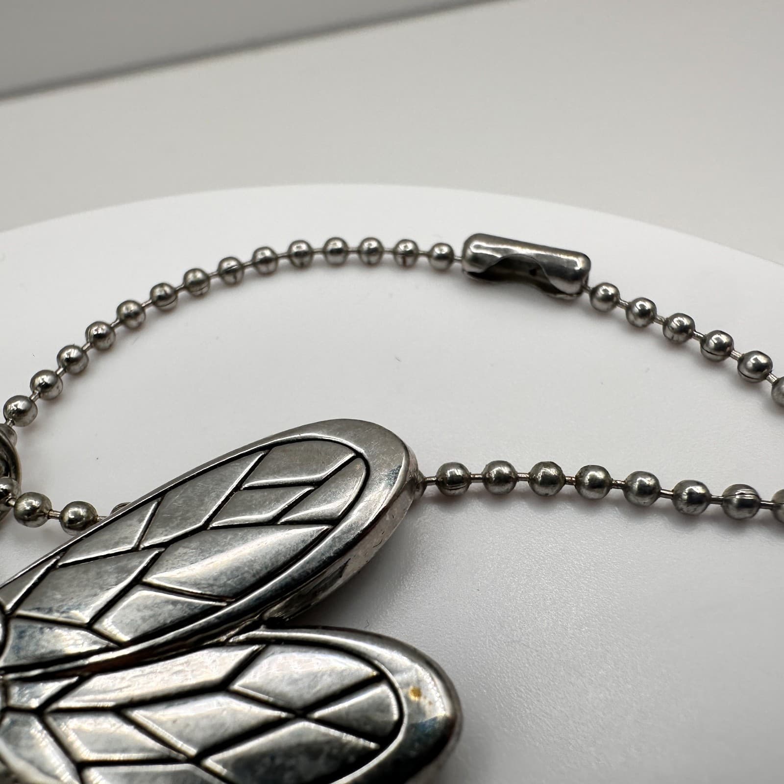 Vintage 90s Dragonfly ORNAMET Silver Tone Heart Butterfly Car Charm Jewelry - Thumbnail 5