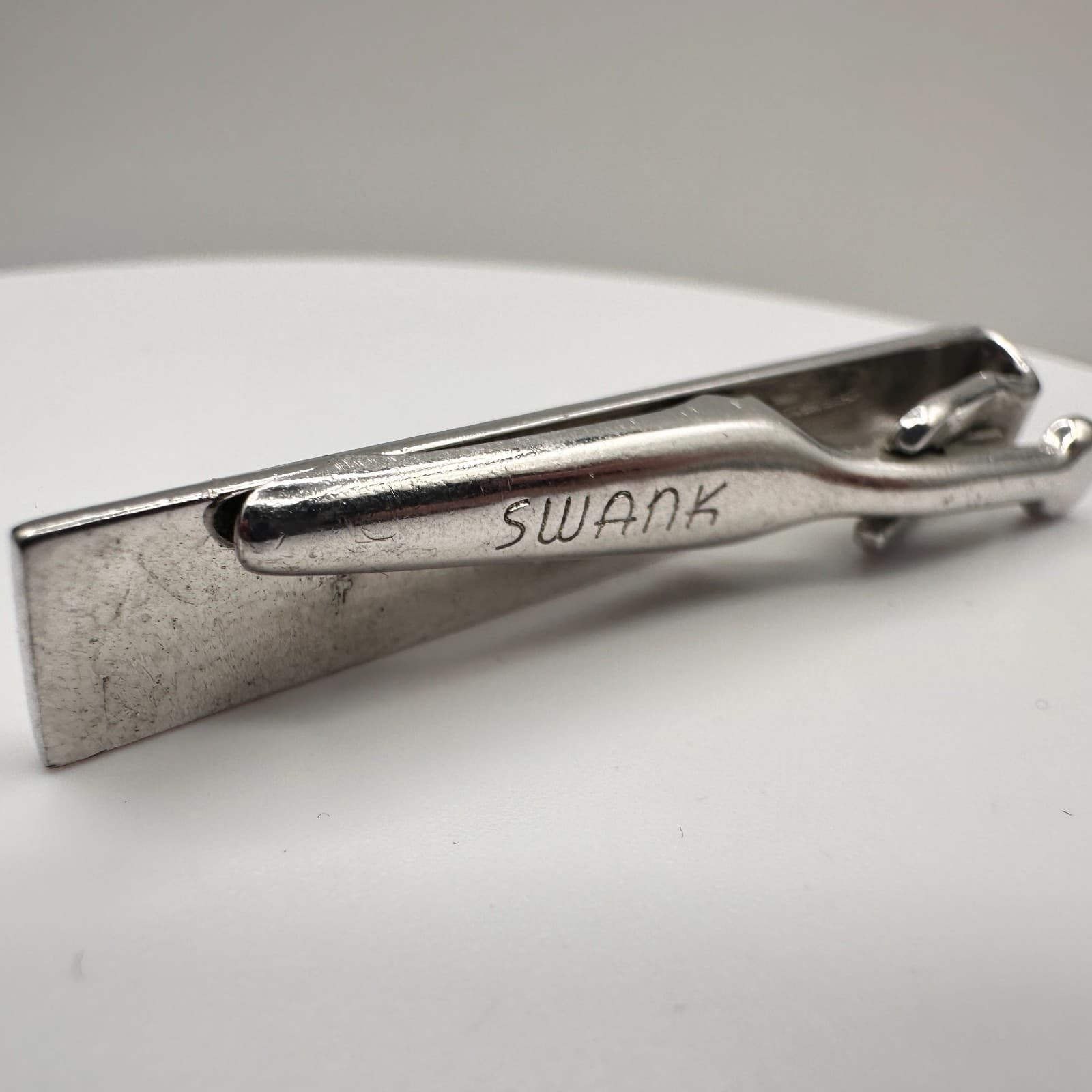 Vintage 90s Swank Silver Tone Fleur De Lis Cufflinks & Tie Clip Set Jewelry - Thumbnail 8