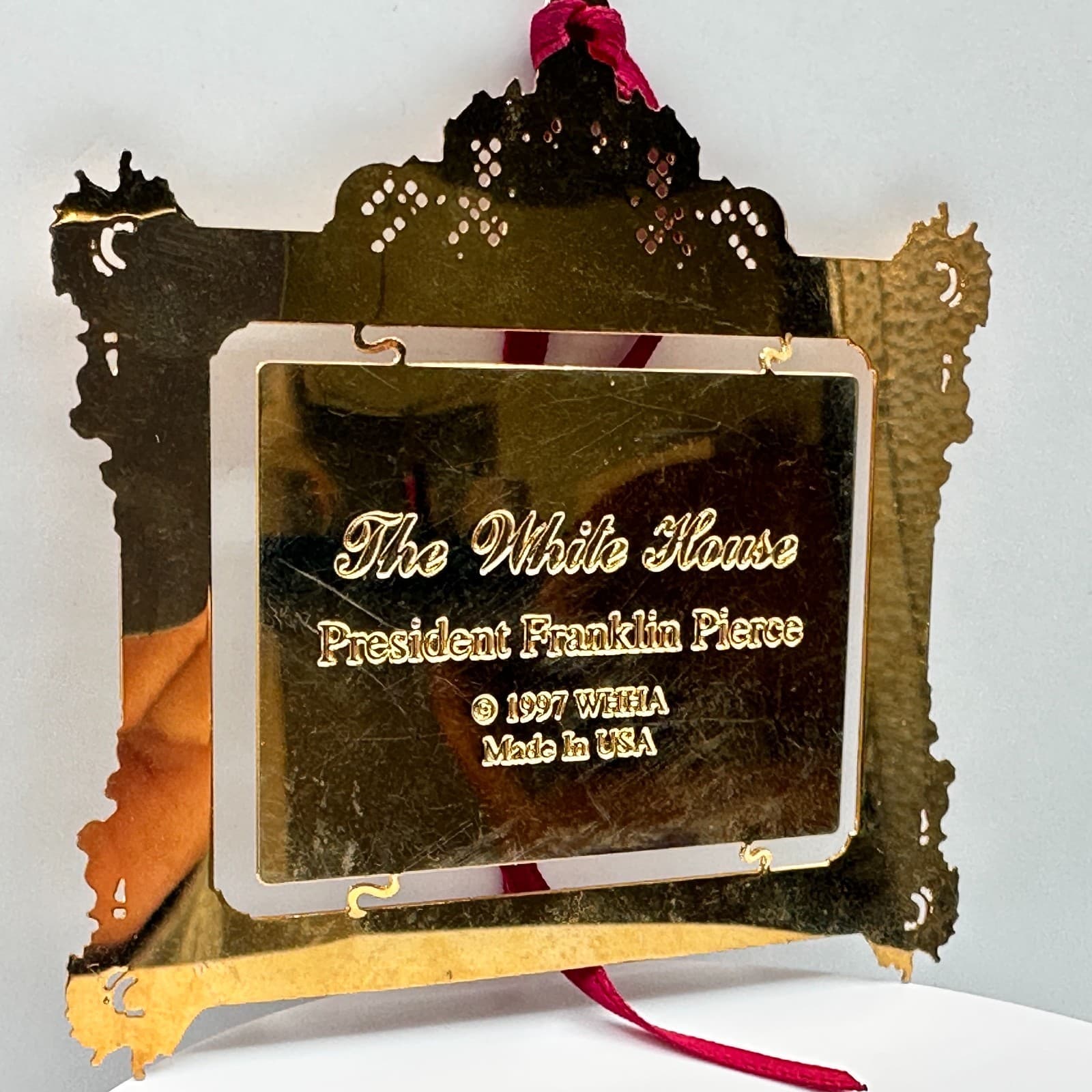 Vintage 1997 The White House Christmas Ornament President Franklin Pierce - Thumbnail 5