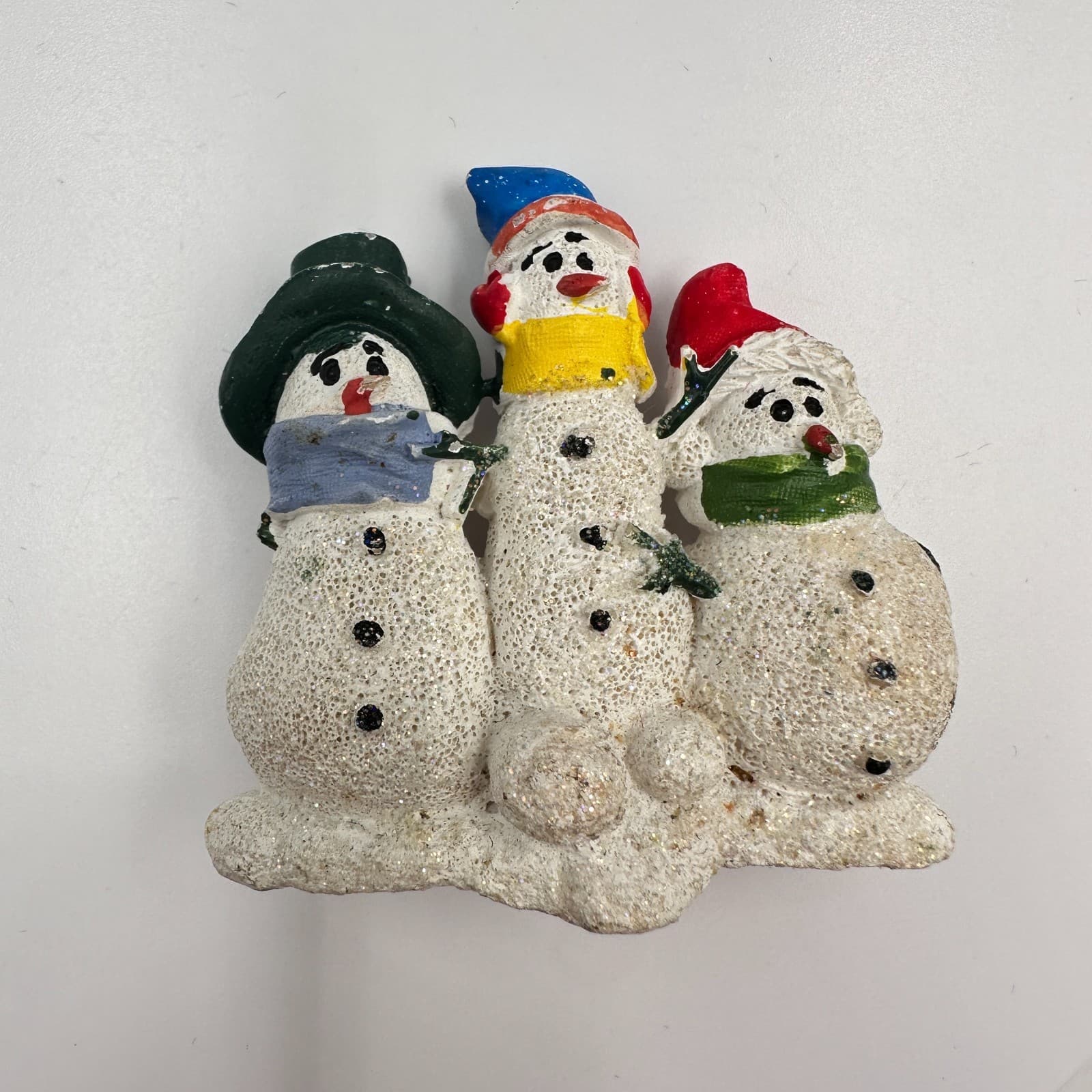 Vintage 90s Snowman Family Brooch Pins Set Resin Christmas Holiday Jewelry - Thumbnail 6