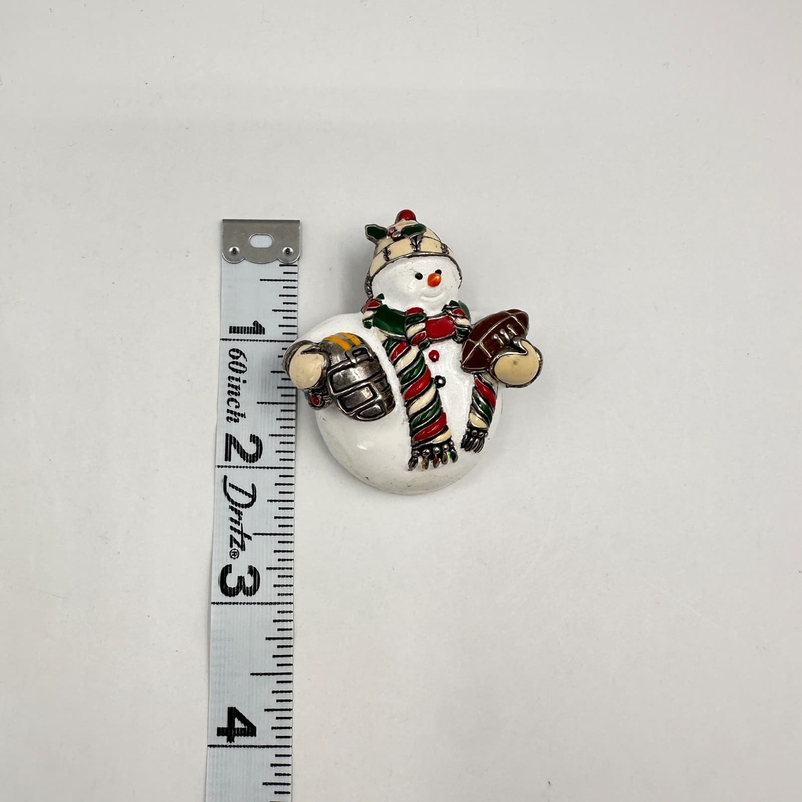 Vintage 90s Snowman Brooch Pin Set Football Helmet Star Heart Christmas Holiday - Thumbnail 9