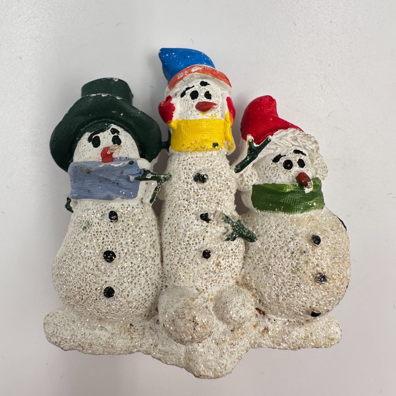 Vintage 90s Snowman Family Brooch Pins Set Resin Christmas Holiday Jewelry - Thumbnail 7