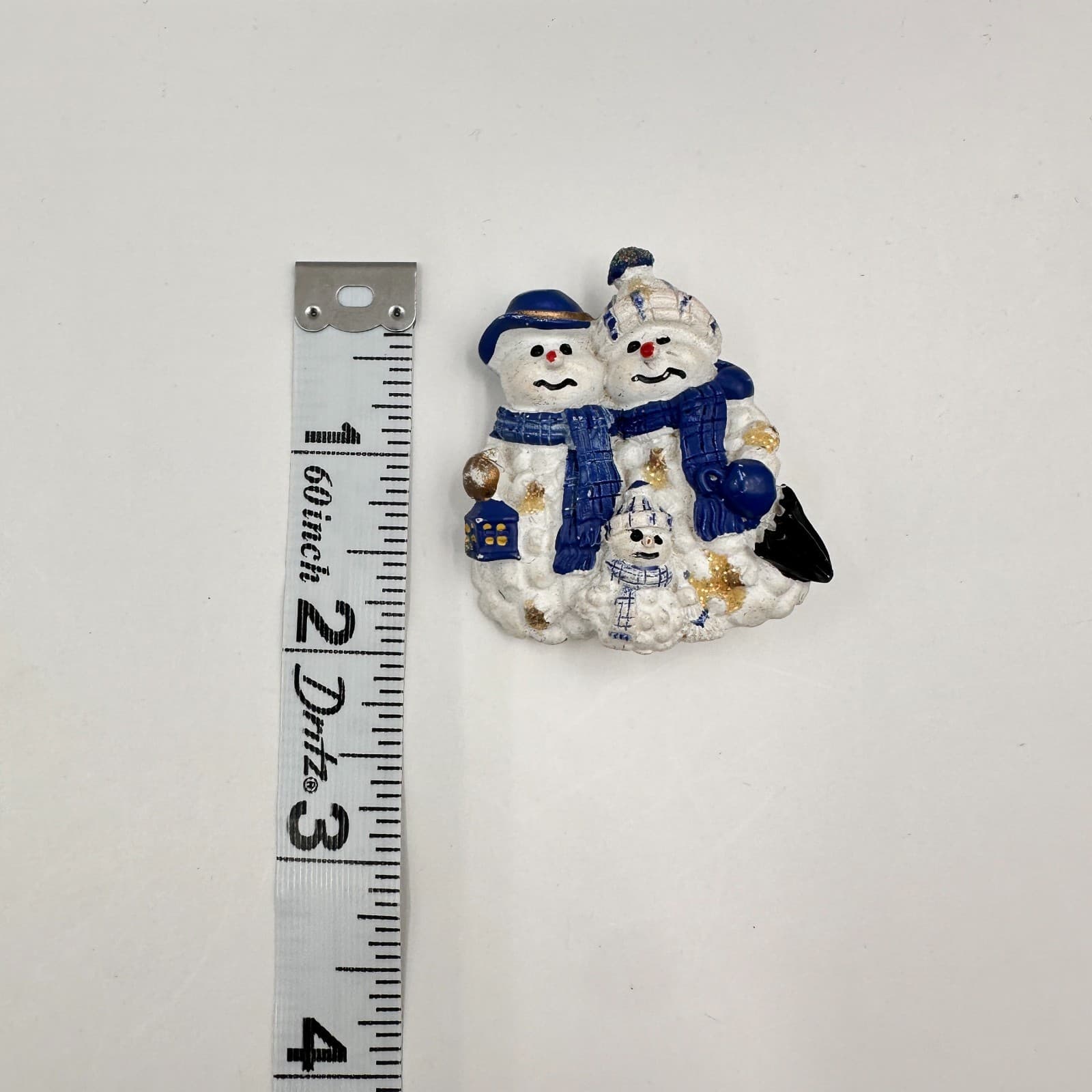 Vintage 90s Snowman Family Brooch Pins Set Resin Christmas Holiday Jewelry - Thumbnail 10