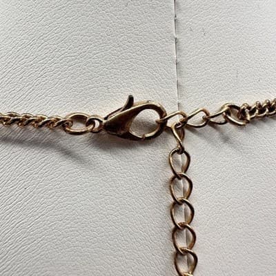 Vintage Y2K Multi Stand Gold Tone Statement Necklace White Faux Moonstone Beaded - Thumbnail 7