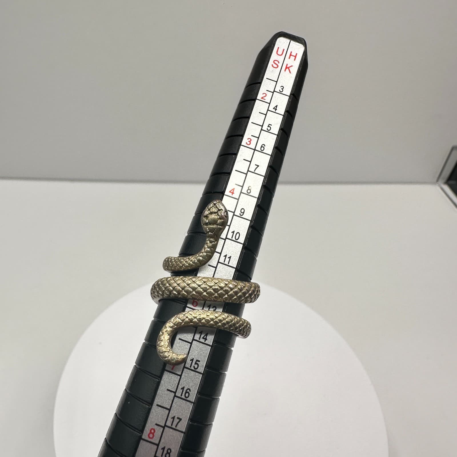 Vintage 80s Snake Wrap Ring Silver Tone Textured Scale Women's Classic Jewelry - Thumbnail 5