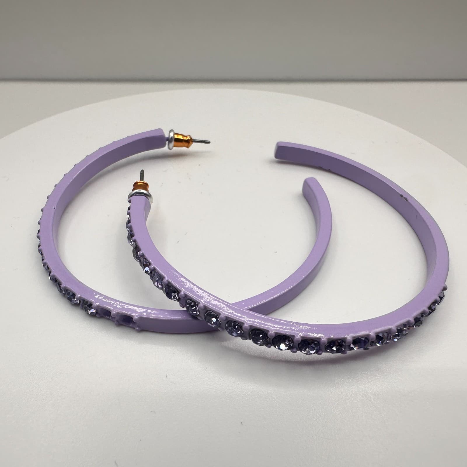 Vintage 90s Glass Multi-Color Hoop Earrings Set Women's Classic Fashion Jewelry - Thumbnail 7