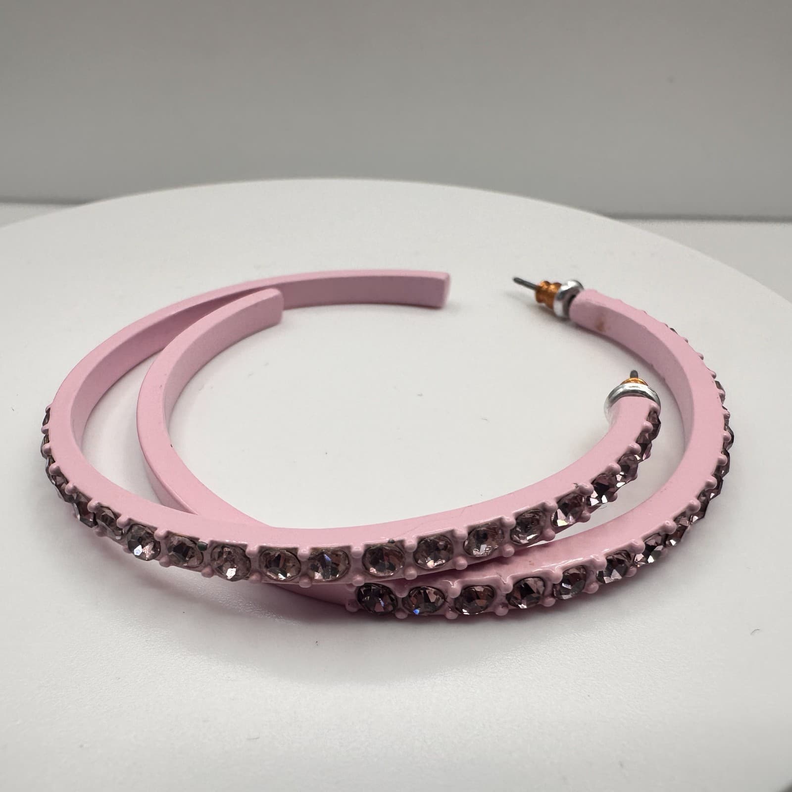 Vintage 90s Glass Multi-Color Hoop Earrings Set Women's Classic Fashion Jewelry - Thumbnail 9