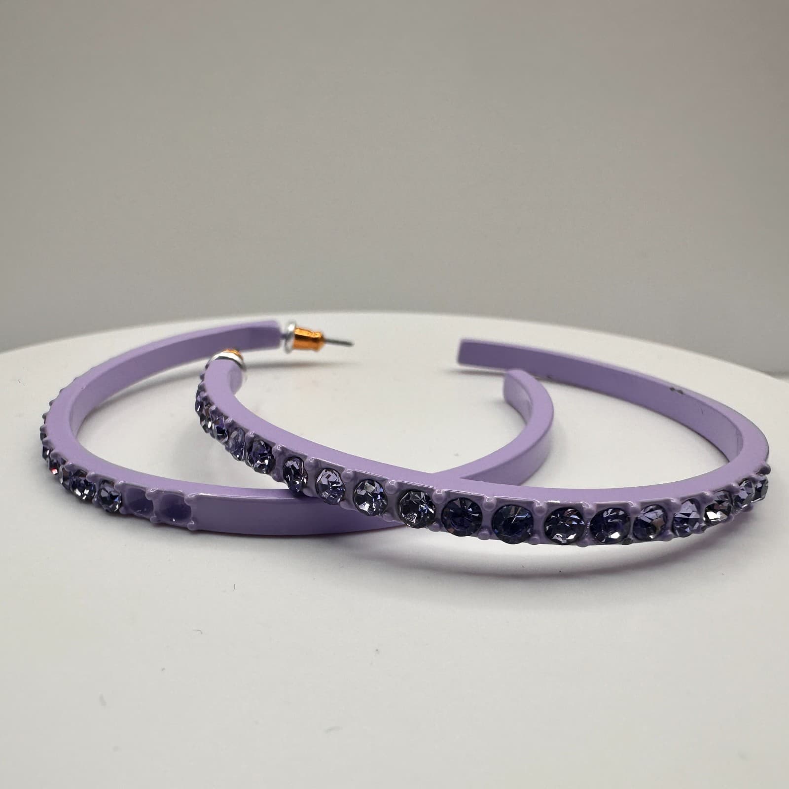 Vintage 90s Glass Multi-Color Hoop Earrings Set Women's Classic Fashion Jewelry - Thumbnail 6