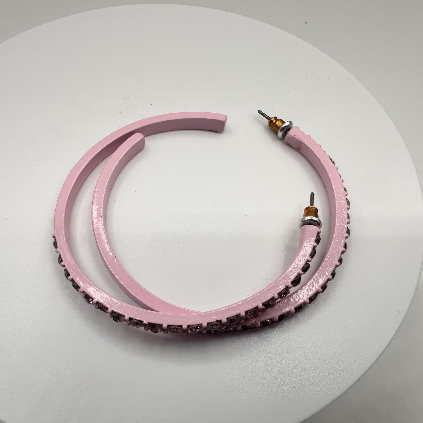 Vintage 90s Glass Multi-Color Hoop Earrings Set Women's Classic Fashion Jewelry - Thumbnail 10