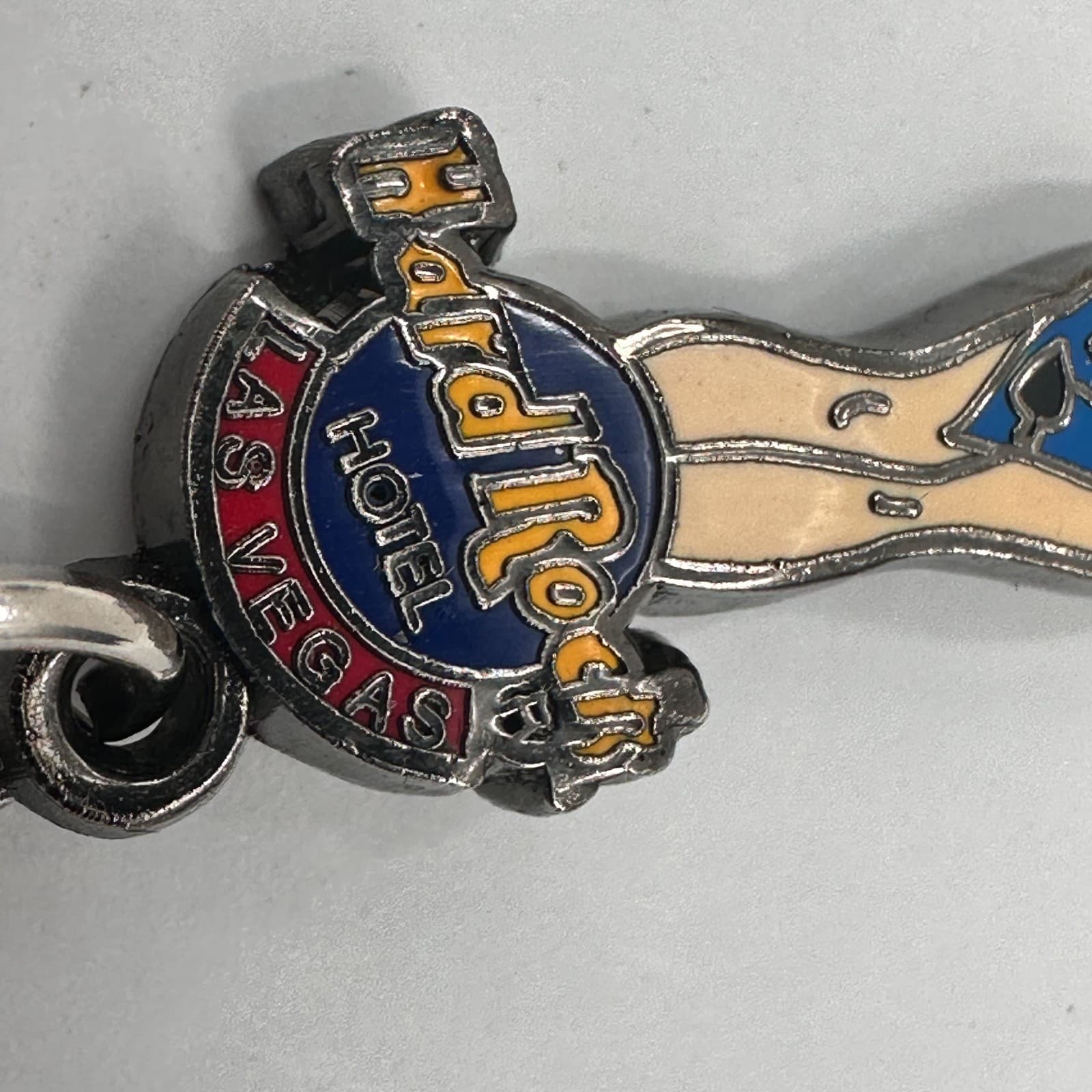 Vintage 90s Hard Rock Hotel LA Las Vegas Keychain Pinup Girl Lucky Dice Clover - Thumbnail 5
