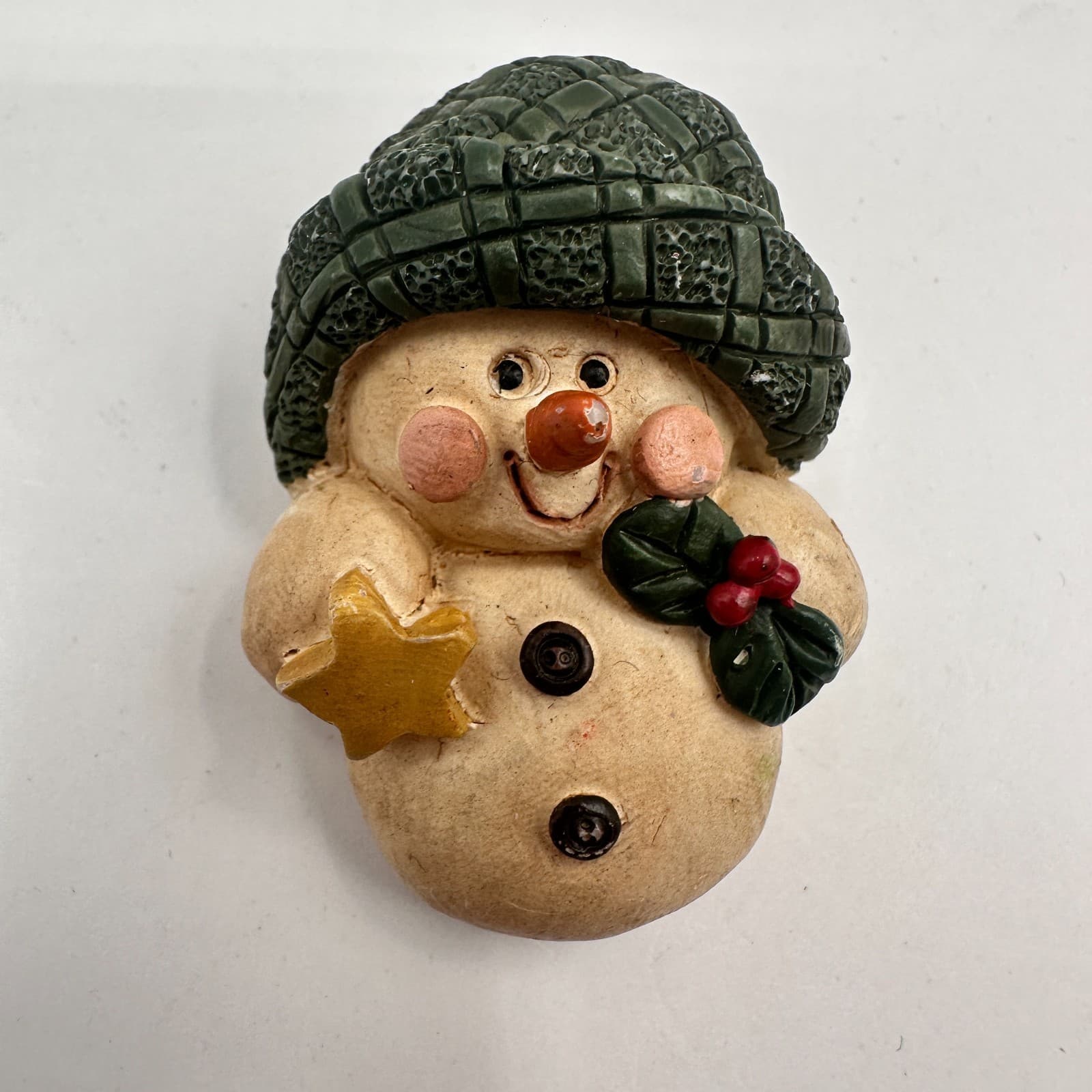 Vintage 90s Snowman Brooch Set Painted Winter Holiday Pins Fashion Jewelry - Thumbnail 4