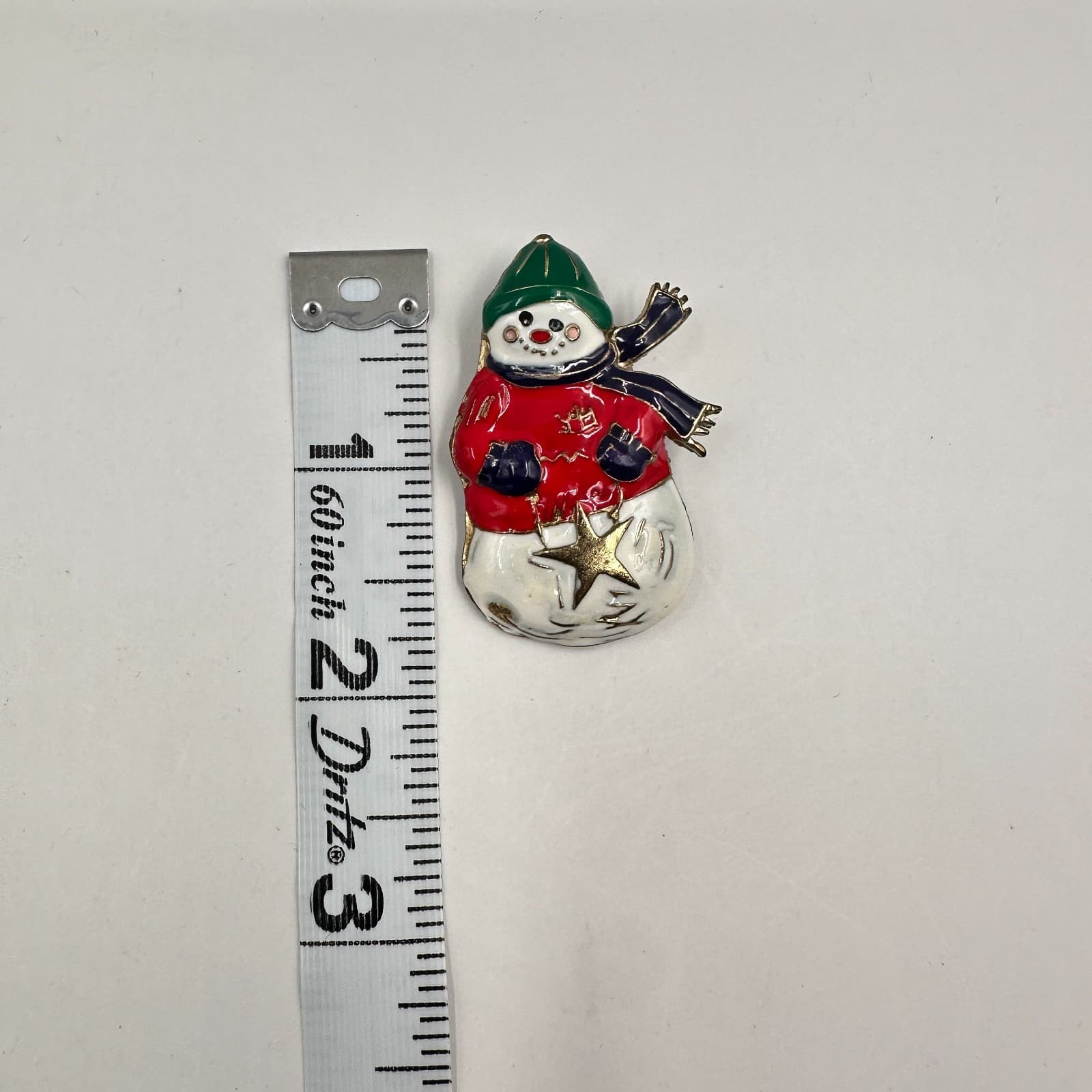 Vintage 90s Snowman Brooch Set Jingle All The Way Bells Christmas Holiday Pins - Thumbnail 13