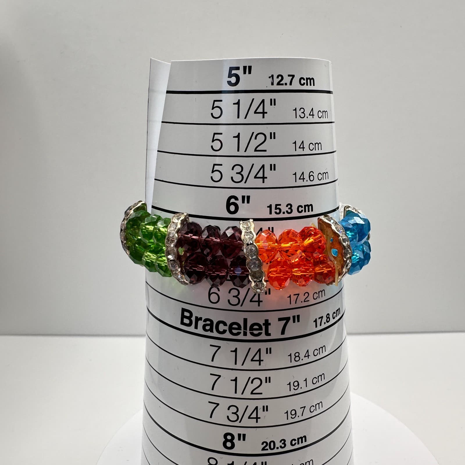 Vintage Y2K Crystal Beaded Stretch Bracelet Rhinestone Women's Classic Jewelry - Thumbnail 7