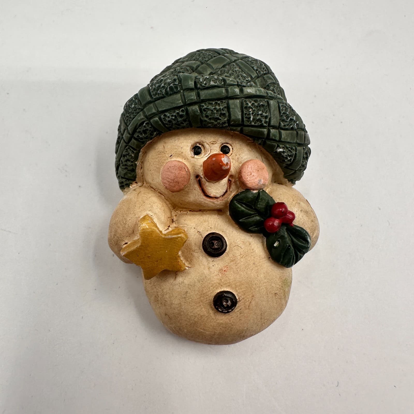 Vintage 90s Snowman Brooch Set Painted Winter Holiday Pins Fashion Jewelry - Thumbnail 3