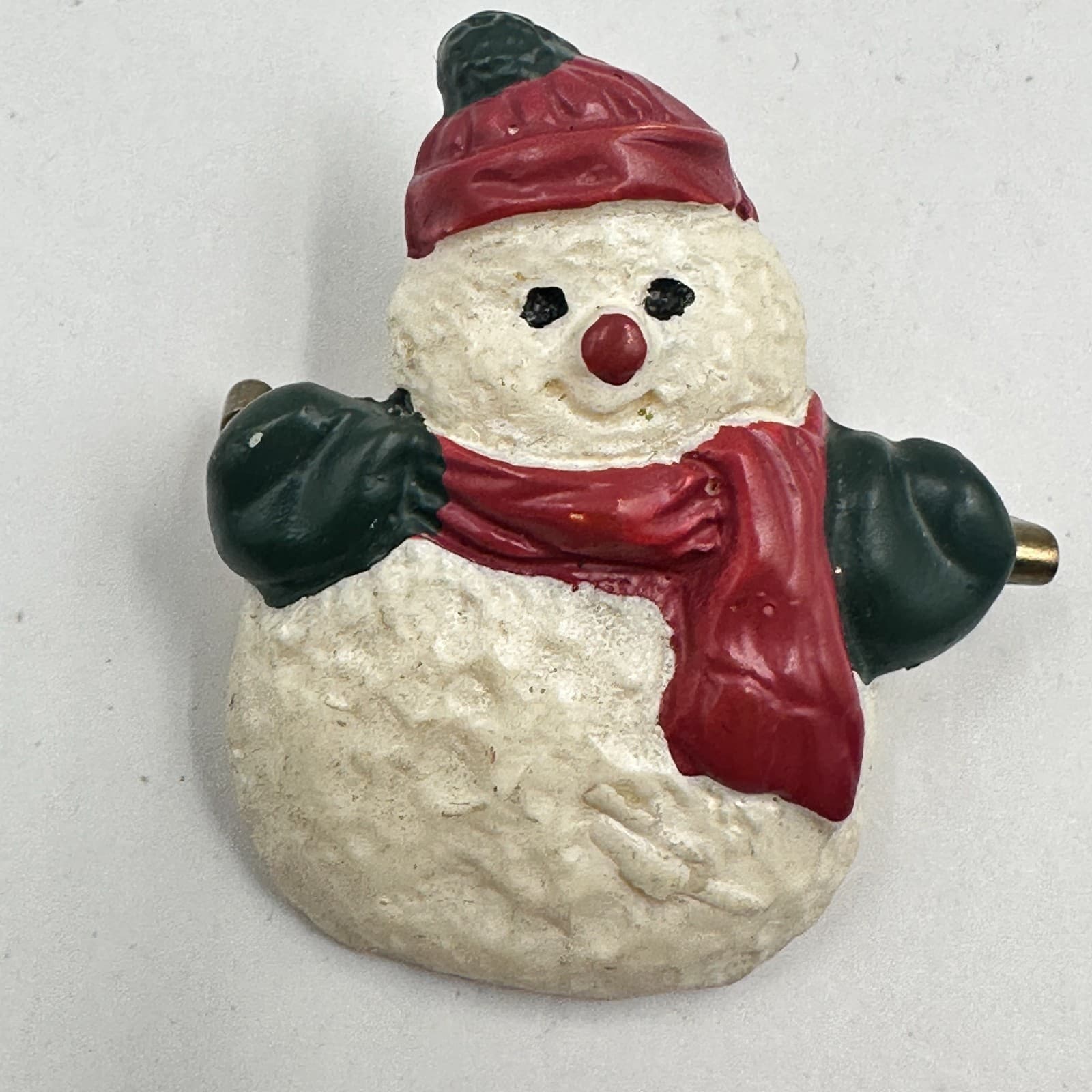 Vintage 90s Snowman Brooch Set Painted Winter Holiday Pins Fashion Jewelry - Thumbnail 10
