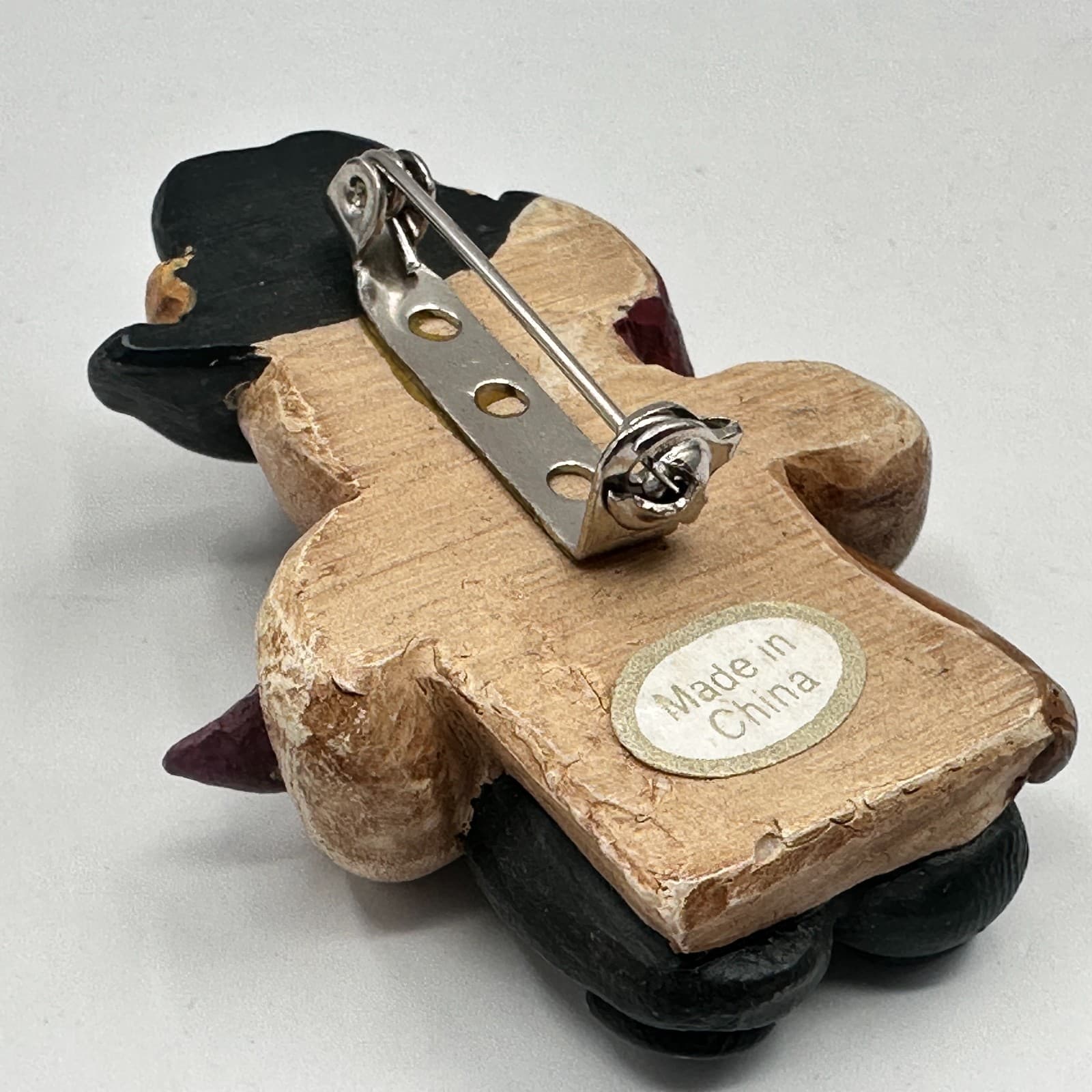 Vintage 90s Snowman Brooch Set Painted Winter Holiday Pins Fashion Jewelry - Thumbnail 8