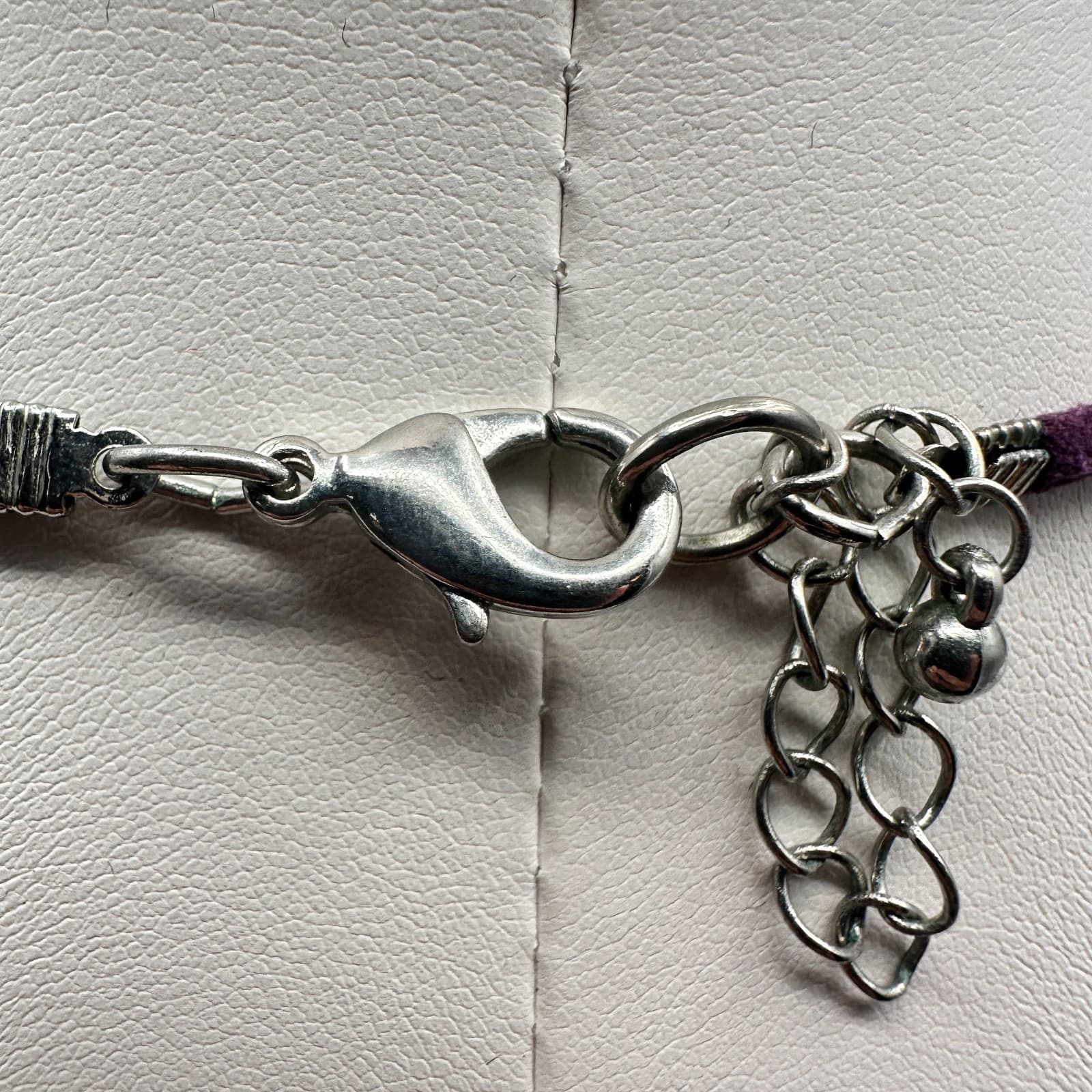 Vintage 90s Purple Shell Layered Statement Necklace Silver Tone Fashion Jewelry - Thumbnail 9