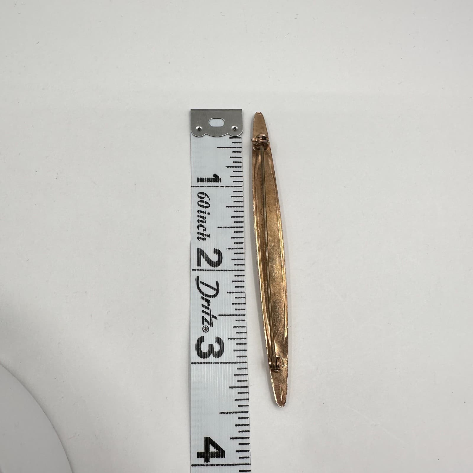 Vintage 80s Gold Tone Twisted Ribbon Bar Brooch Pin Minimalist Modernist Jewelry - Thumbnail 8