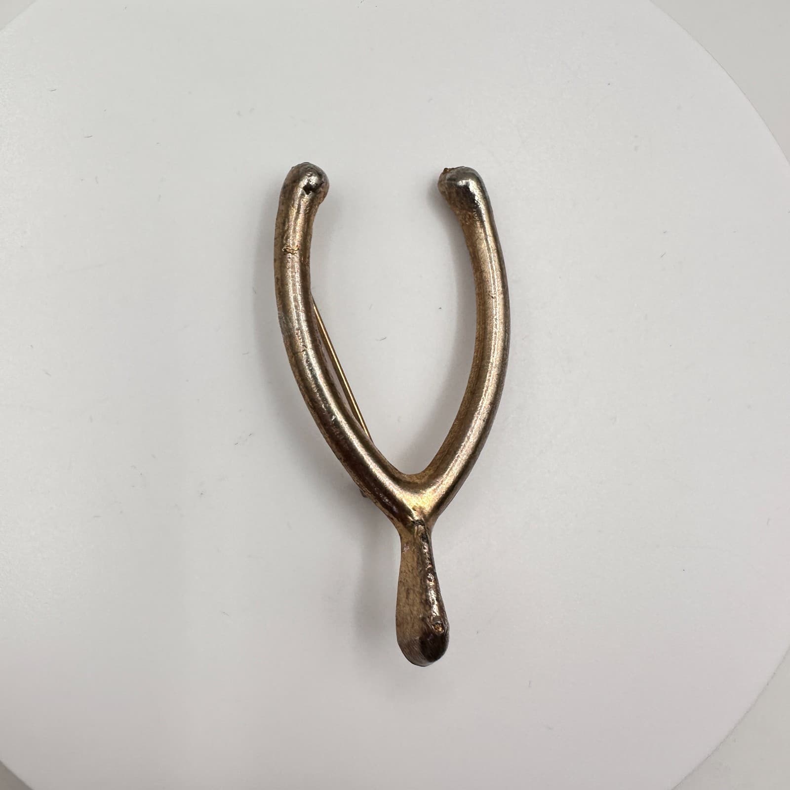 Vintage 80s Gold Tone Minimalist Brooch Pin Women's Classic Fashion Jewelry - Thumbnail 2