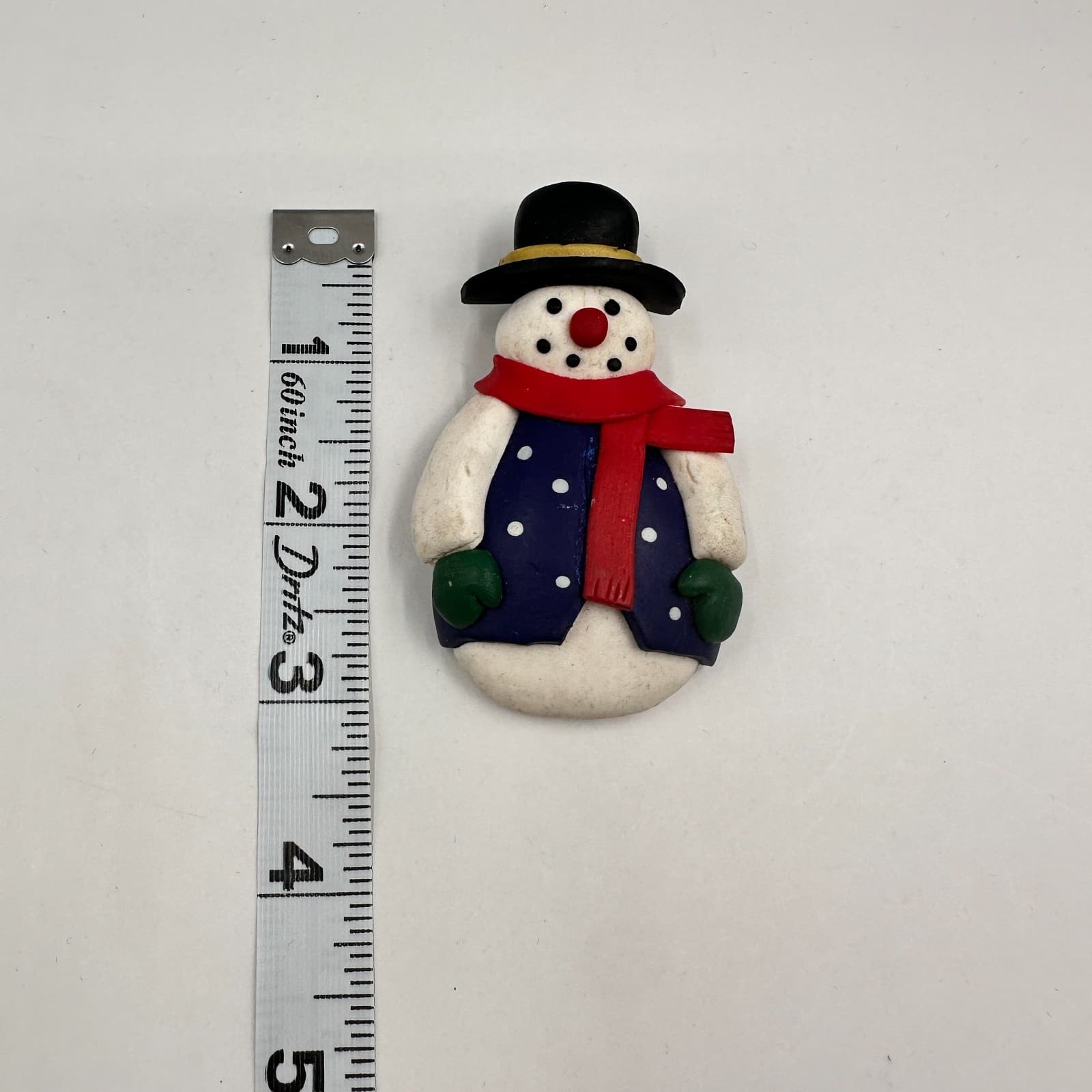 Vintage 90s Snowman Brooch Set Painted Winter Holiday Pins Fashion Jewelry - Thumbnail 9
