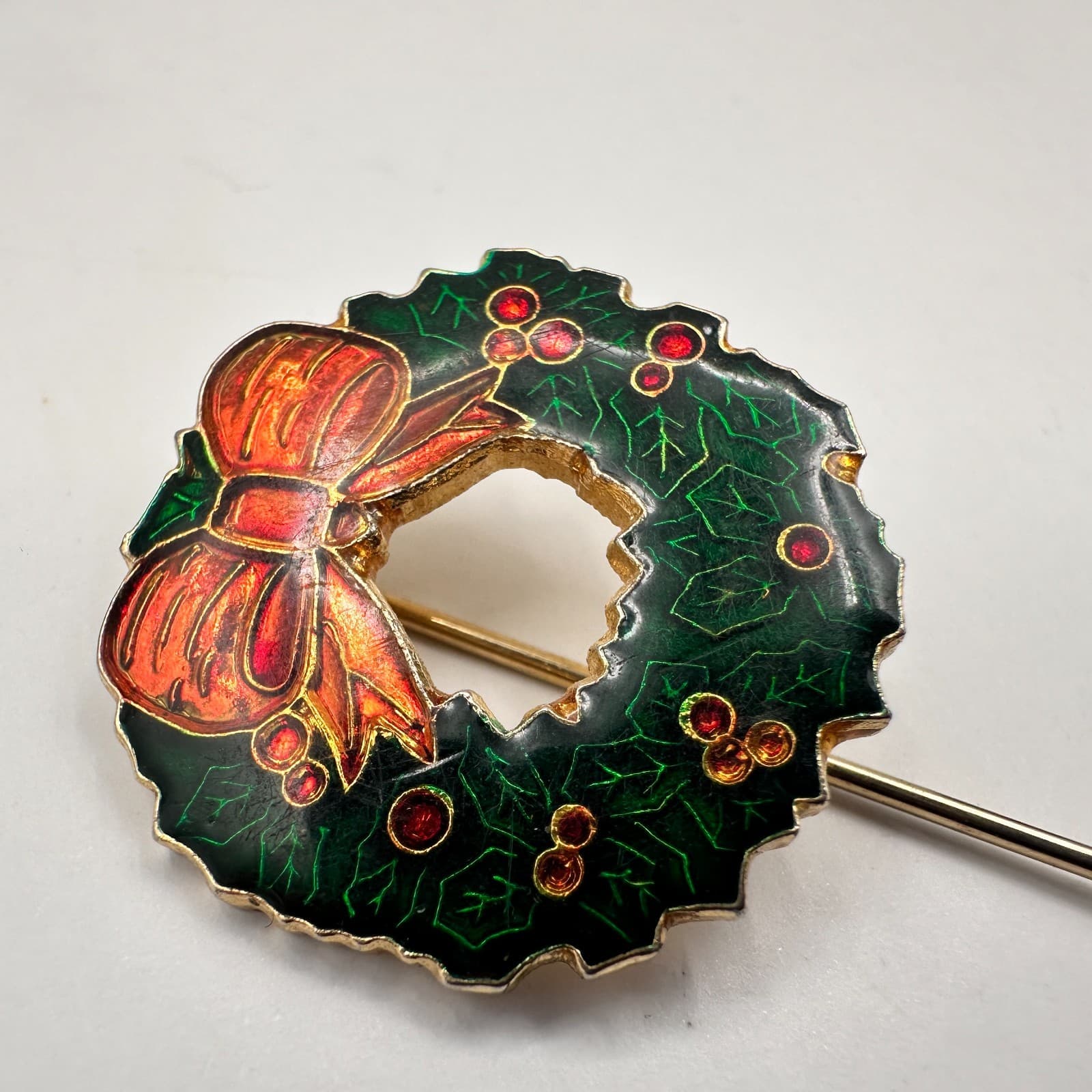 Vintage 90s Christmas Brooch Set Of 3 Pin Lot Women's Classic Fashion Jewelry - Thumbnail 5