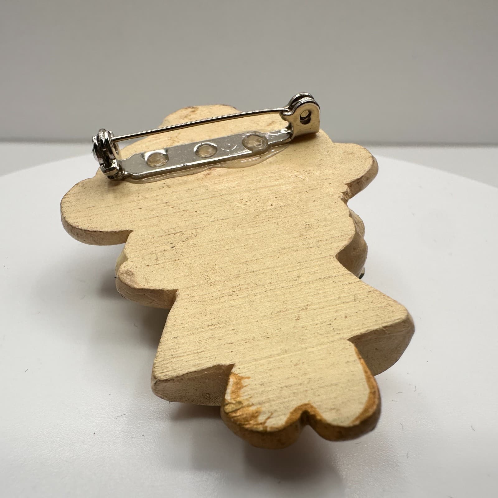 Vintage 90s Christmas Angel Resin Brooch Pin Star Holiday Fashion Jewelry - Thumbnail 3