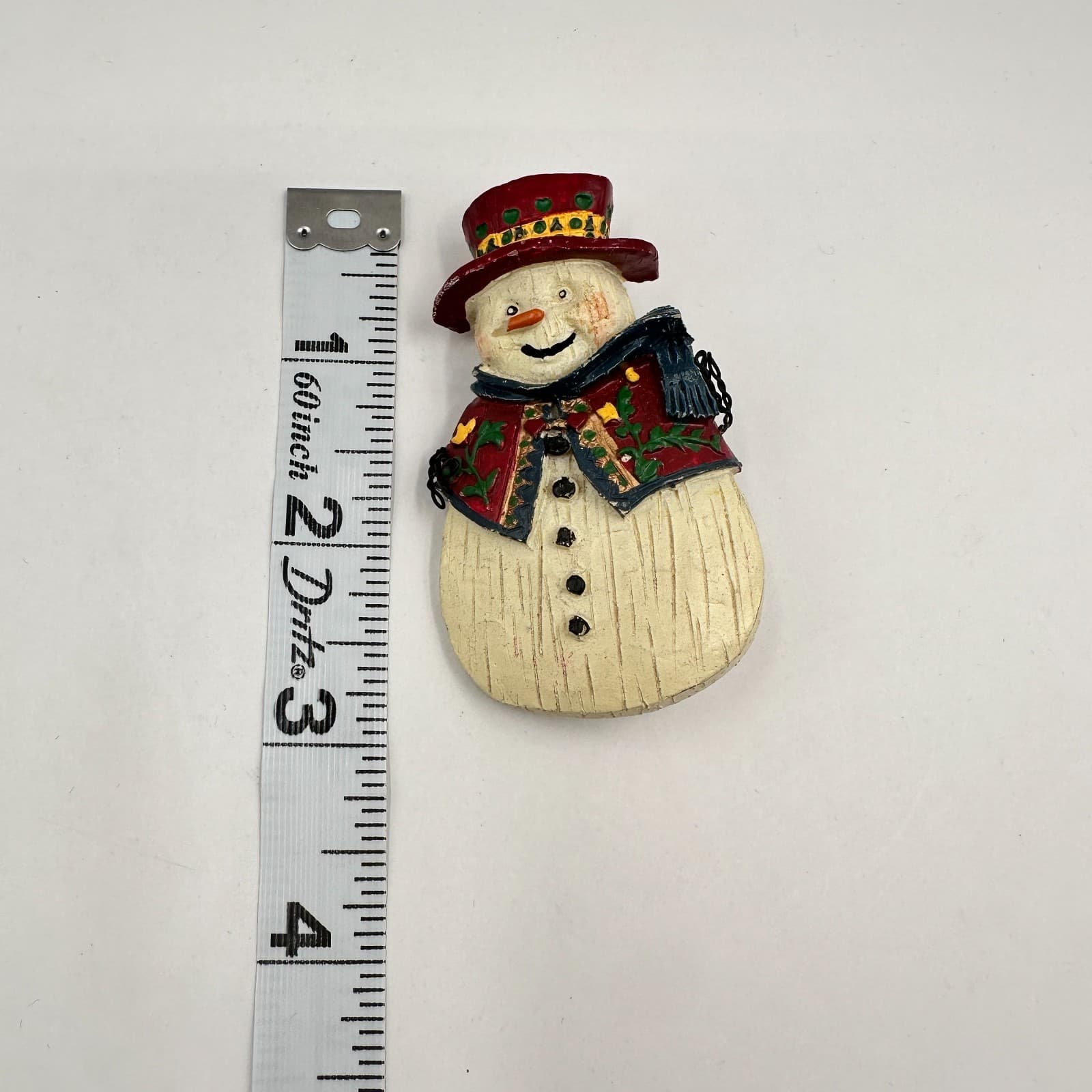 Vintage 90s Snowman Brooch Set Painted Winter Holiday Pins Fashion Jewelry - Thumbnail 10