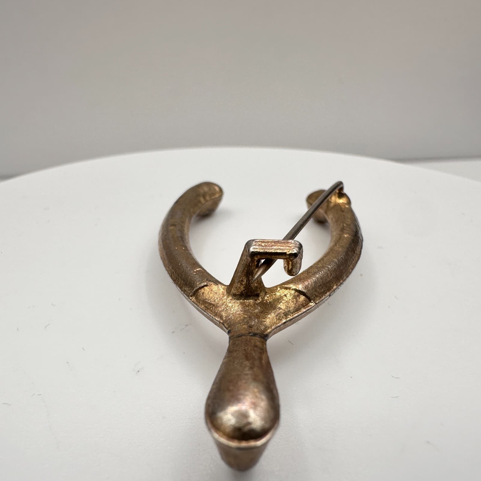 Vintage 80s Gold Tone Minimalist Brooch Pin Women's Classic Fashion Jewelry - Thumbnail 5