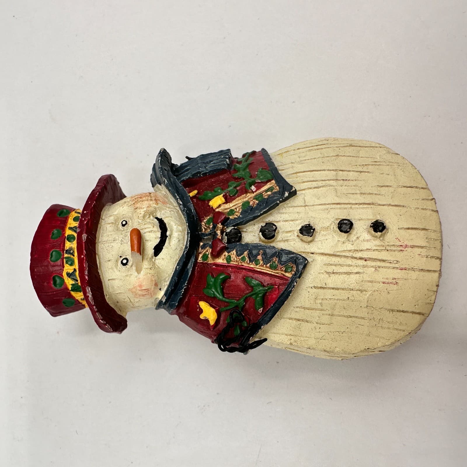 Vintage 90s Snowman Brooch Set Painted Winter Holiday Pins Fashion Jewelry - Thumbnail 6