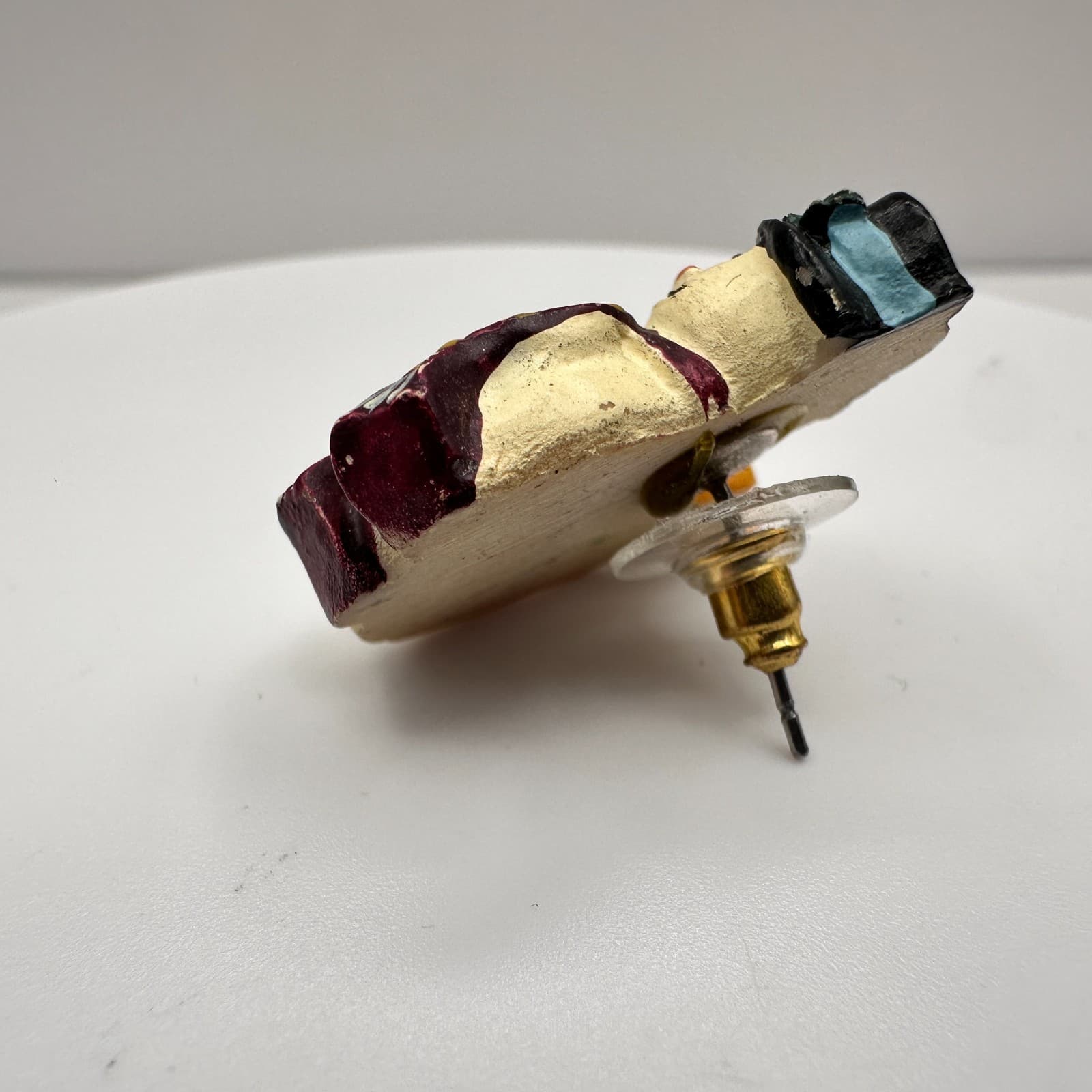 Vintage 90s Christmas Snowman Stud Earring Retro Winter Women's Classic Jewelry - Thumbnail 3