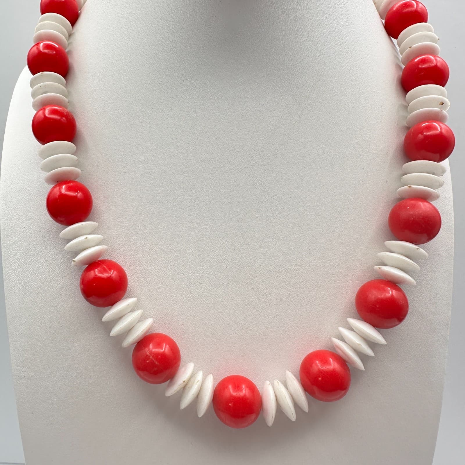 Vintage 80s Retro Beaded Necklace Statement Boho Women's Classic Fashion Jewelry - Thumbnail 2