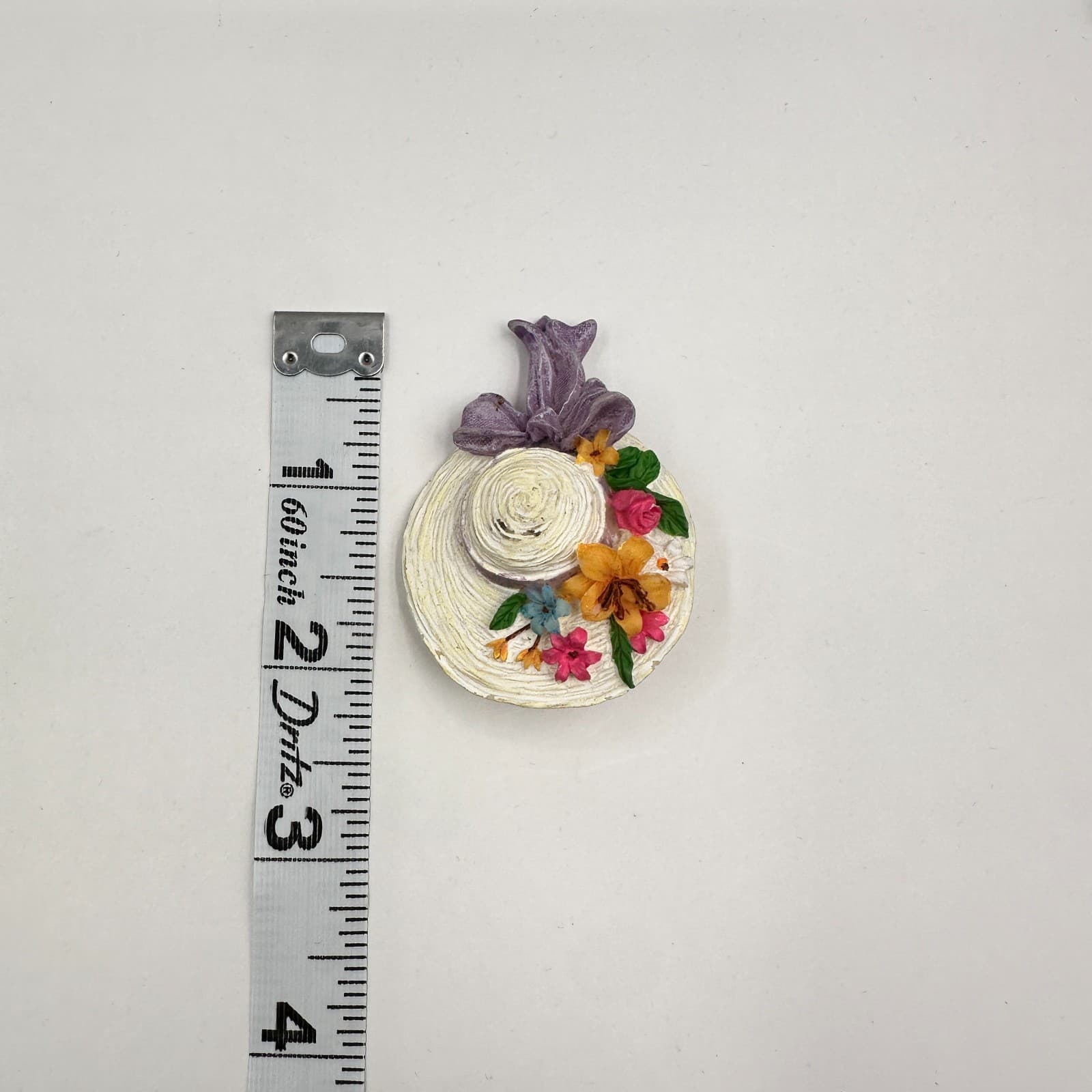 Vintage 90s Floral Sun Hat Lapel Brooch Pin Garden Style Boho Fashion Jewelry - Thumbnail 8