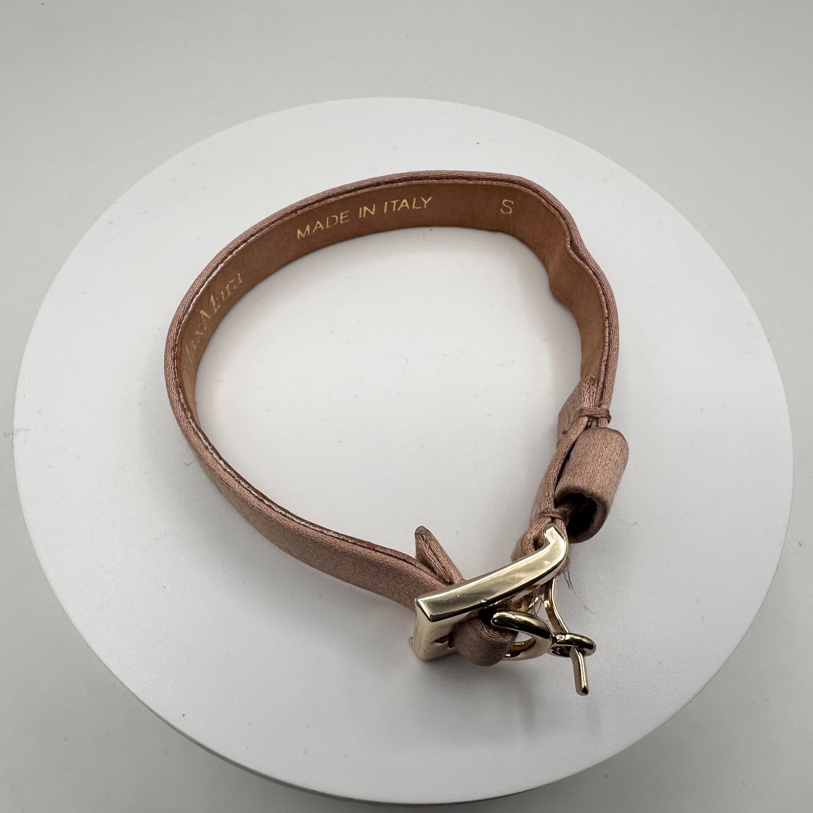 Vintage 90s Max Mara Gold Tone Bracelet Women's Classic Jewelry Made in Italy - Thumbnail 9