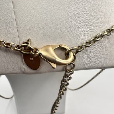 Vintage 90s Gold Tone Round Disc Pendant Necklace Statement Women's Jewelry - Thumbnail 8