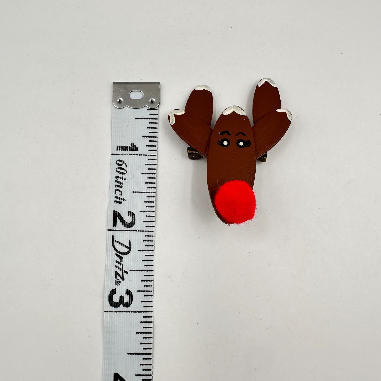 Vintage 80s 90s Christmas Brooch Pin Set Reindeer Wood Snowman Clay Fashion - Thumbnail 12