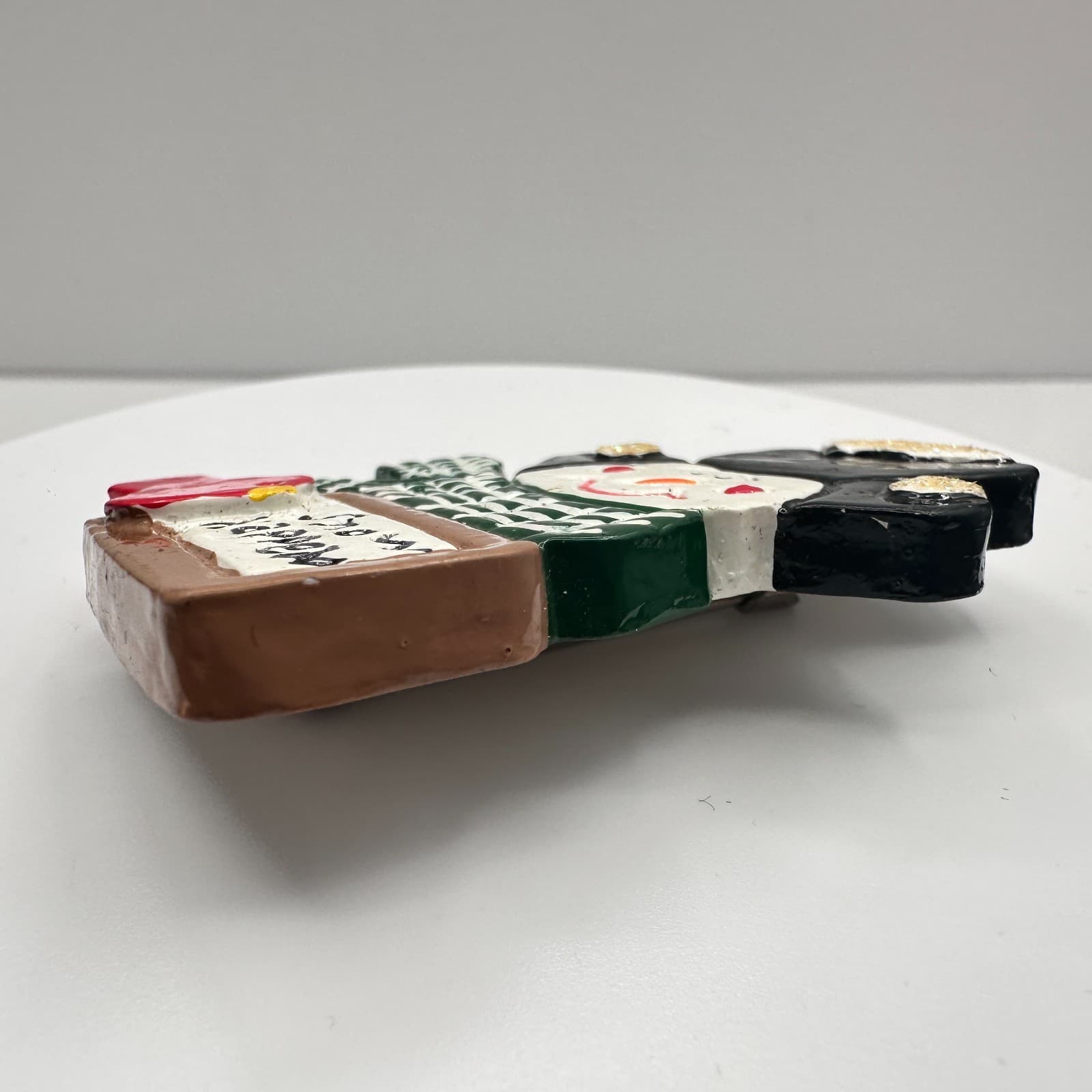 Vintage 90s Snowman Snow Happens Brooch Pin Cardinal Bird Winter Classic Jewelry - Thumbnail 4