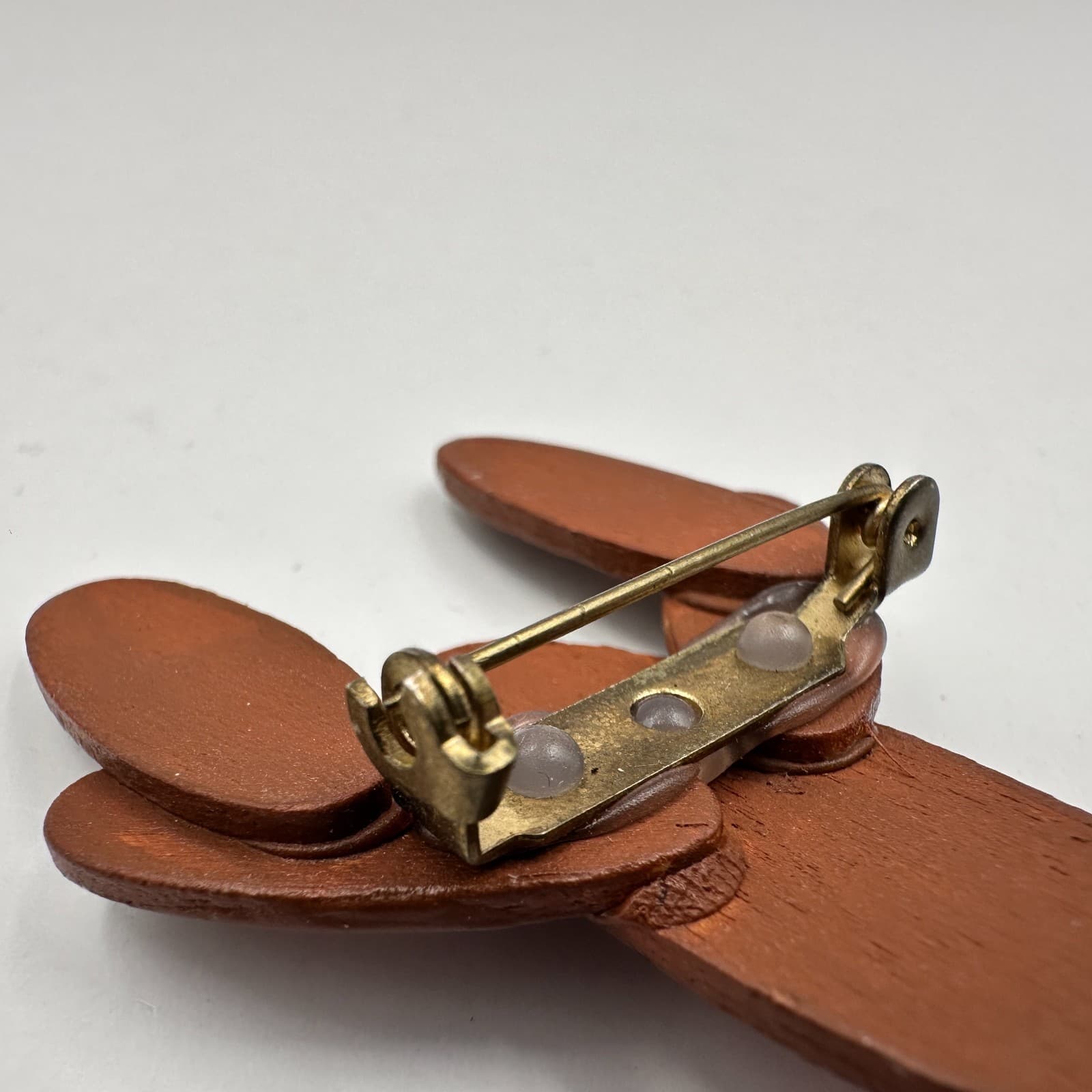 Vintage 80s 90s Christmas Brooch Pin Set Reindeer Wood Snowman Clay Fashion - Thumbnail 7