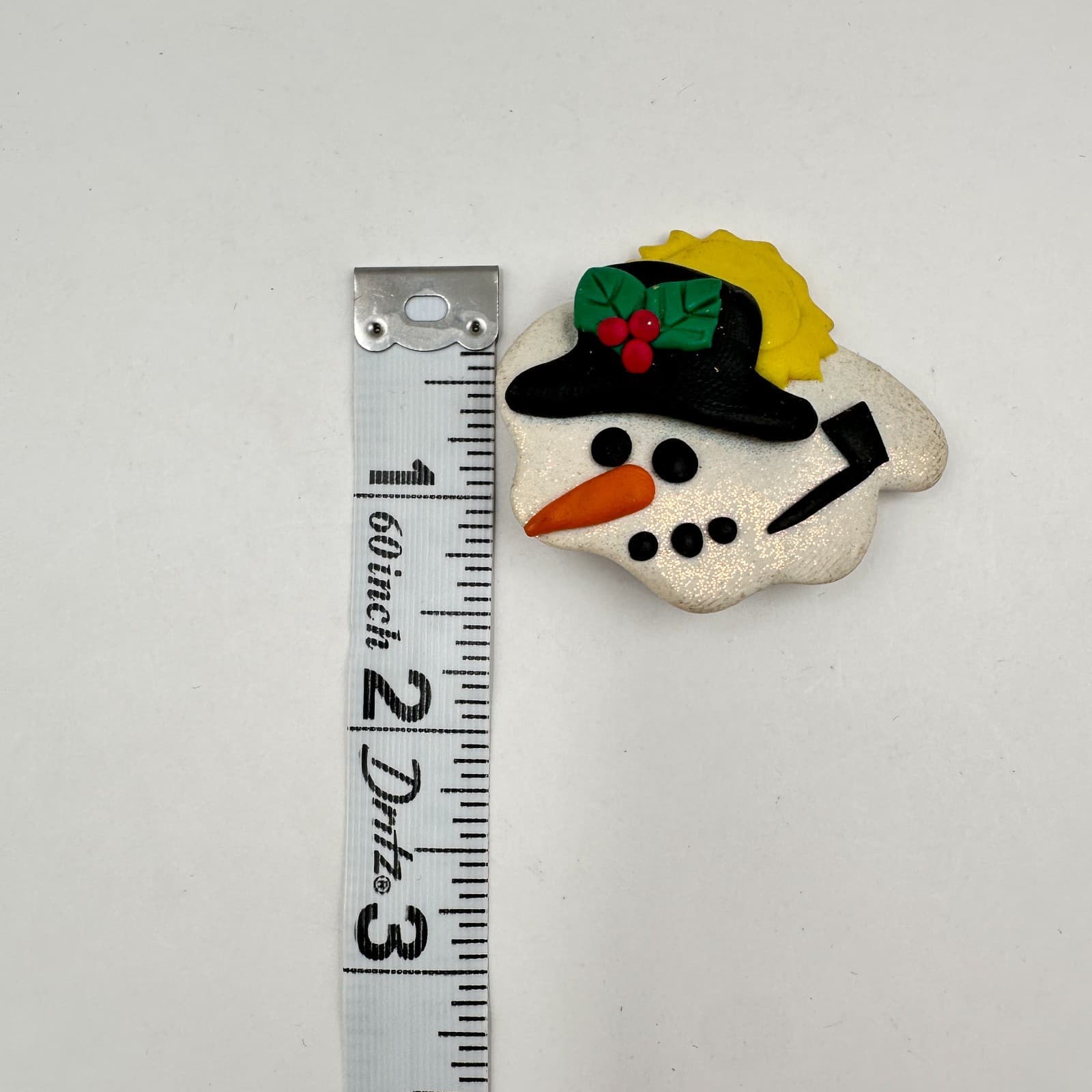 Vintage 80s 90s Christmas Brooch Pin Set Reindeer Wood Snowman Clay Fashion - Thumbnail 13