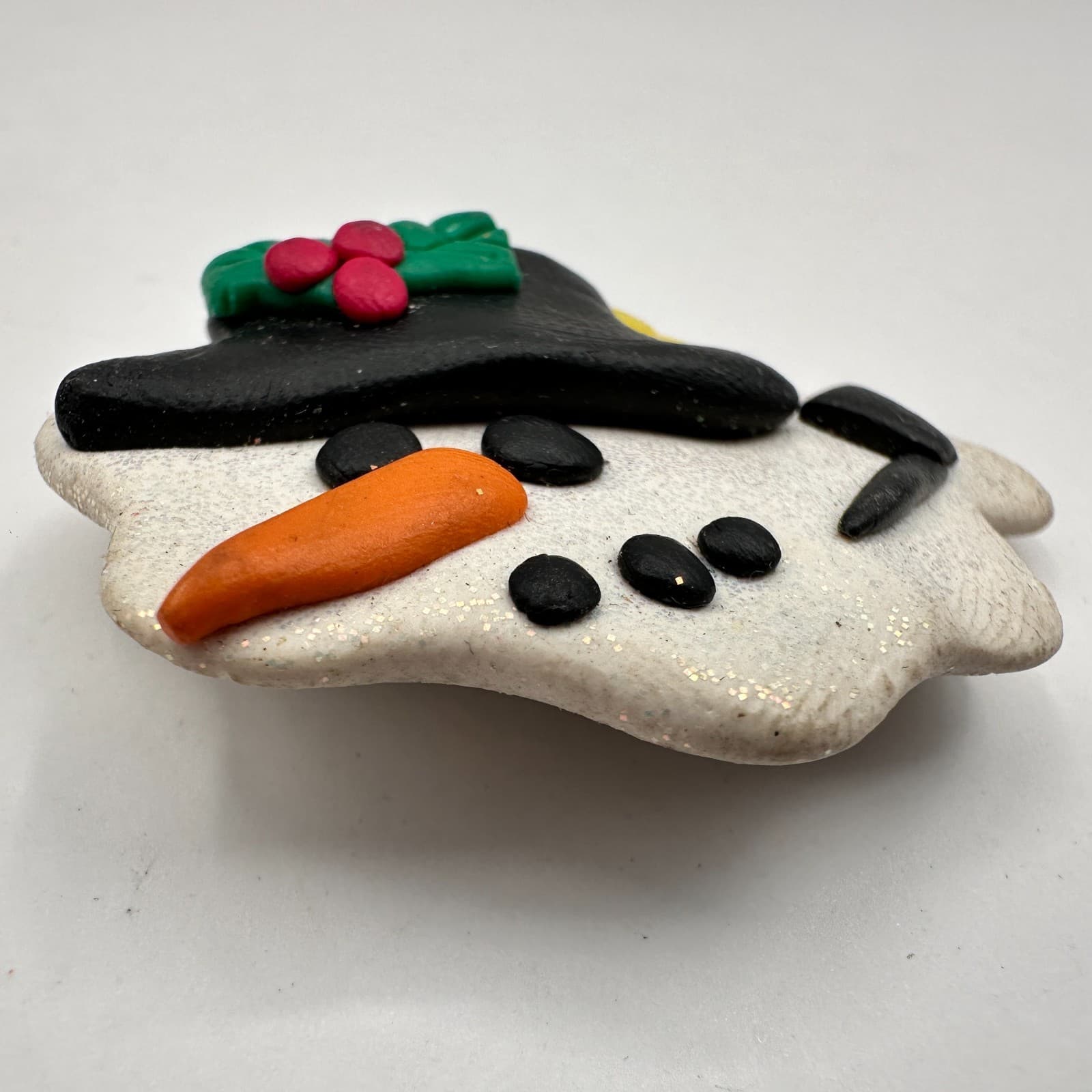 Vintage 80s 90s Christmas Brooch Pin Set Reindeer Wood Snowman Clay Fashion - Thumbnail 10