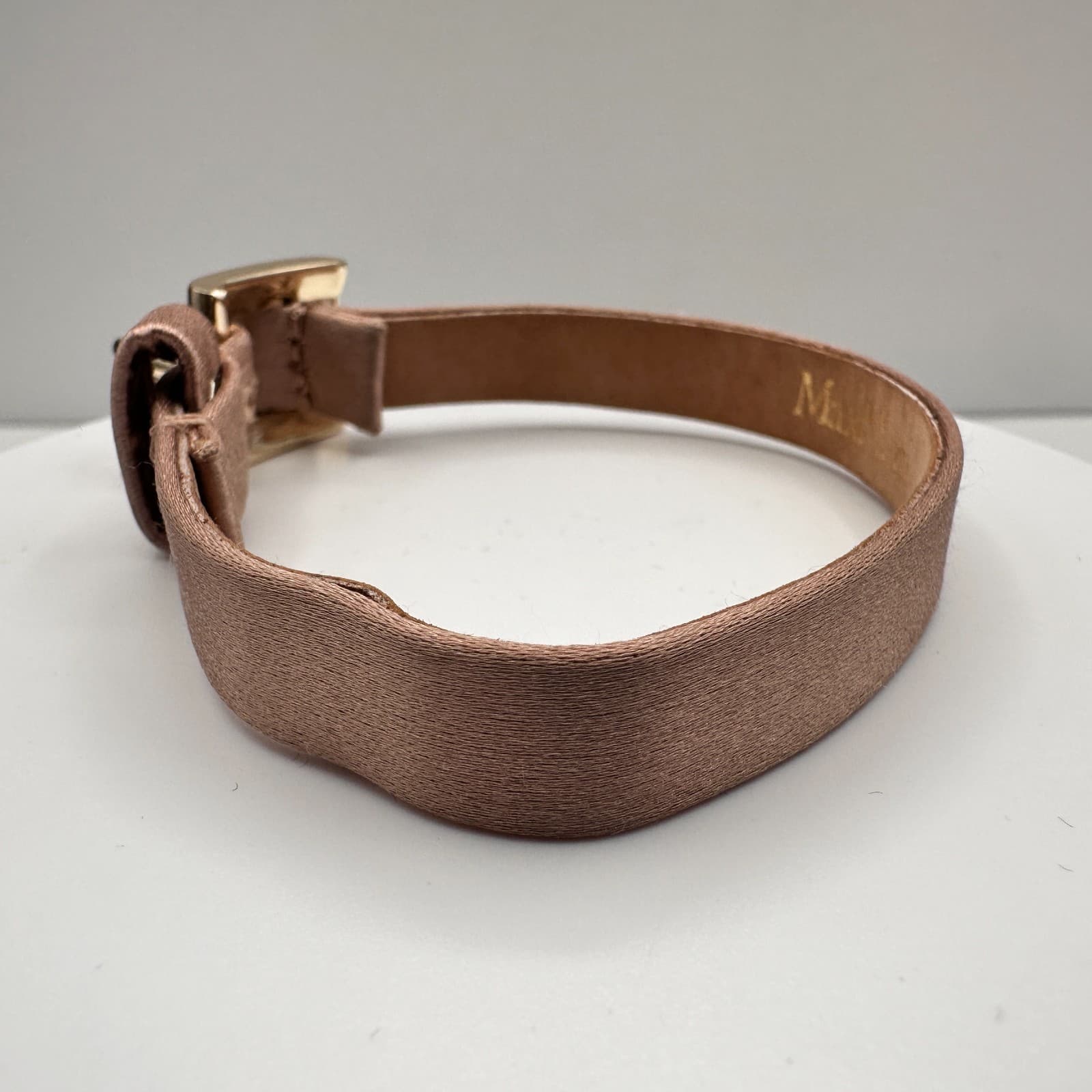 Vintage 90s Max Mara Gold Tone Bracelet Women's Classic Jewelry Made in Italy - Thumbnail 2