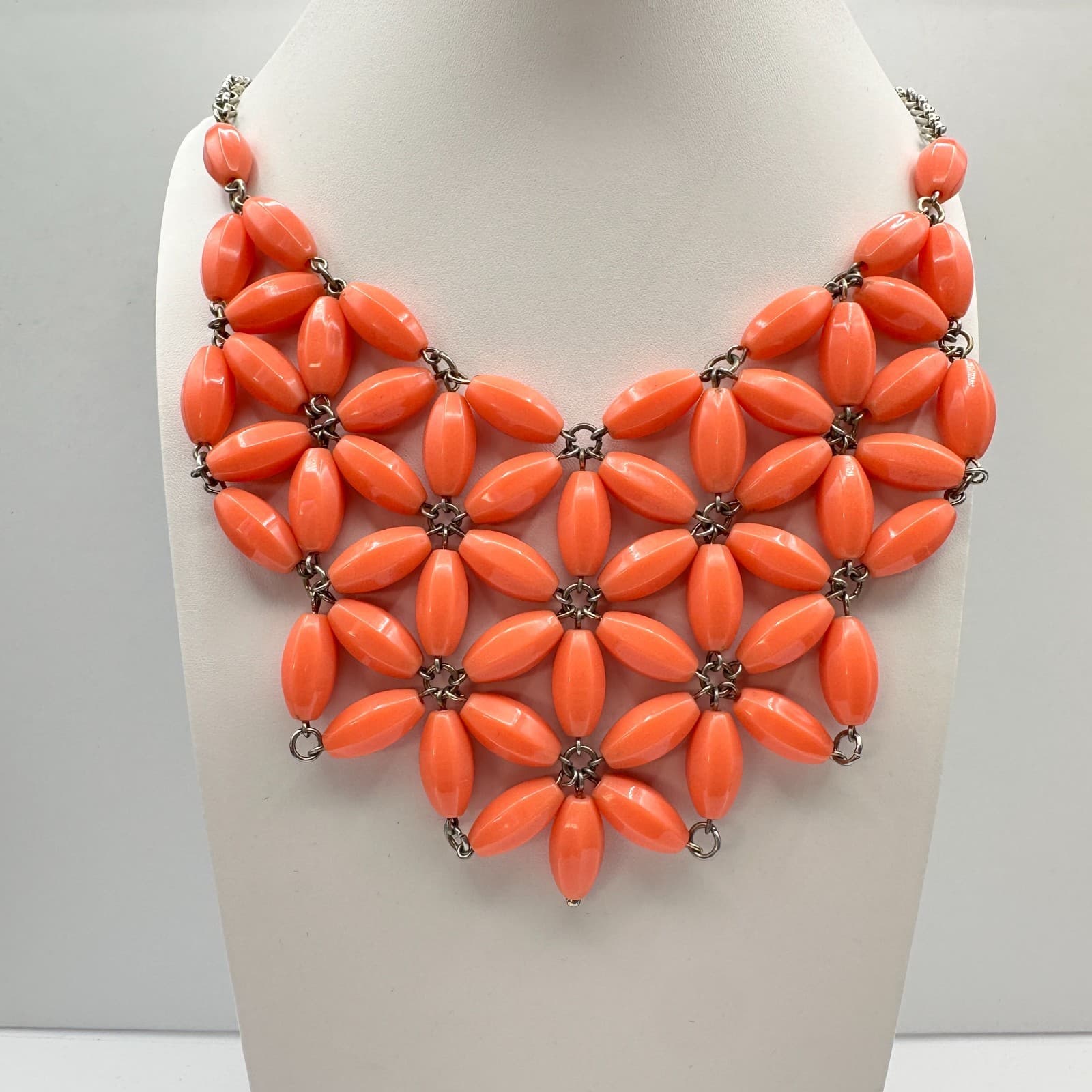 Vintage 90s ILY Couture Floral Beaded Bib Statement Necklace Women's Jewelry - Thumbnail 3