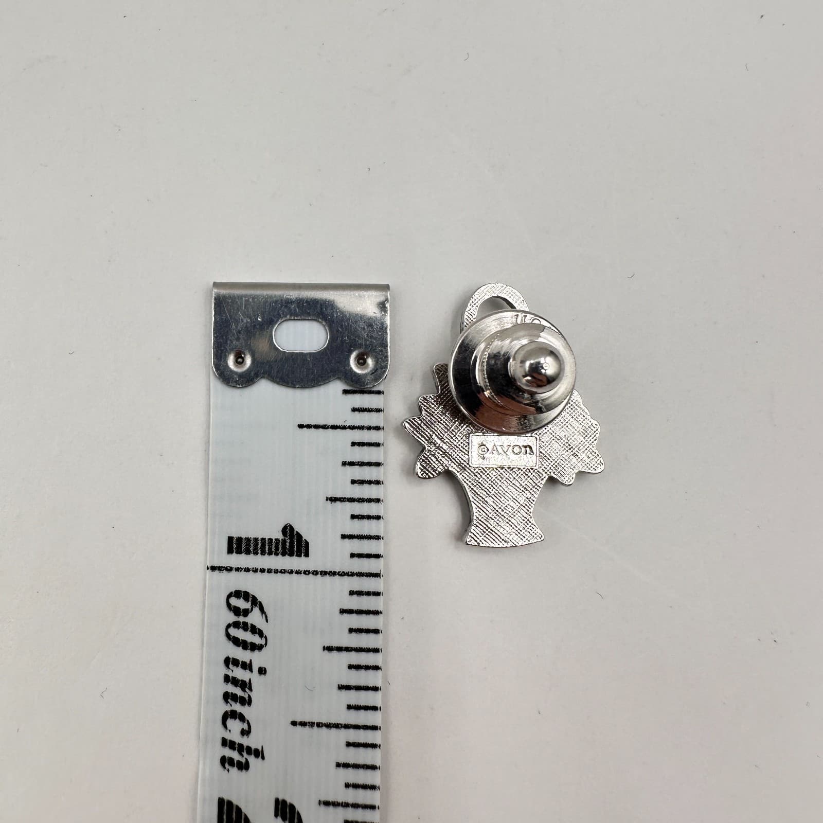 Vintage 80s Avon Silver Tone Floral Basket Brooch Pin Women's Fashion Jewelry - Thumbnail 7