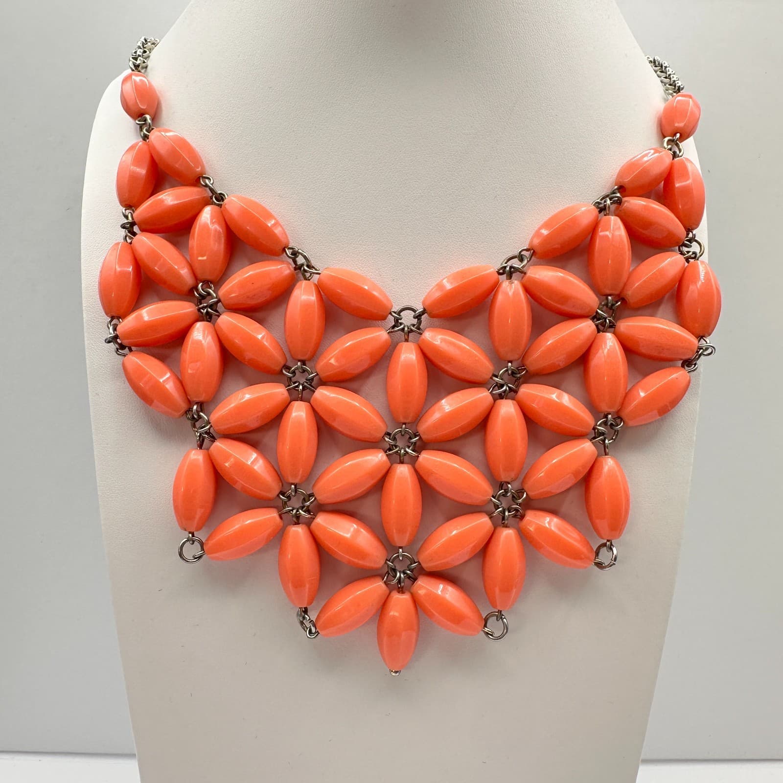 Vintage 90s ILY Couture Floral Beaded Bib Statement Necklace Women's Jewelry - Thumbnail 2