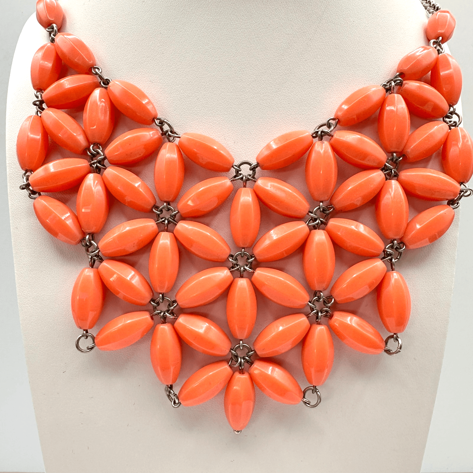 Vintage 90s ILY Couture Floral Beaded Bib Statement Necklace Women's Jewelry - Image 1