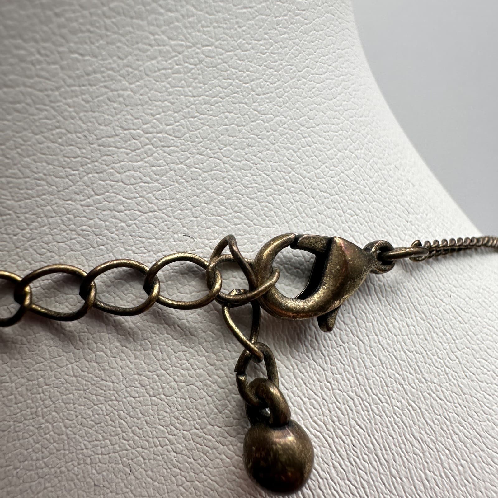 Vintage 90s Blue Purple Faceted Crystal Wood Bead Necklace Statement Jewelry - Thumbnail 9