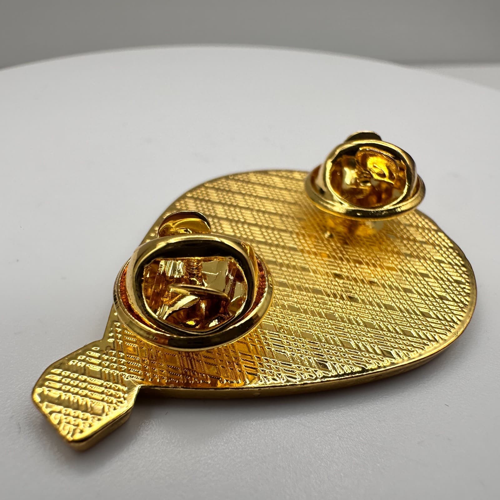 Vintage 80s Chicken Hot Air Balloon Enamel Brooch Lapel Pinback Fashion Jewelry - Thumbnail 5