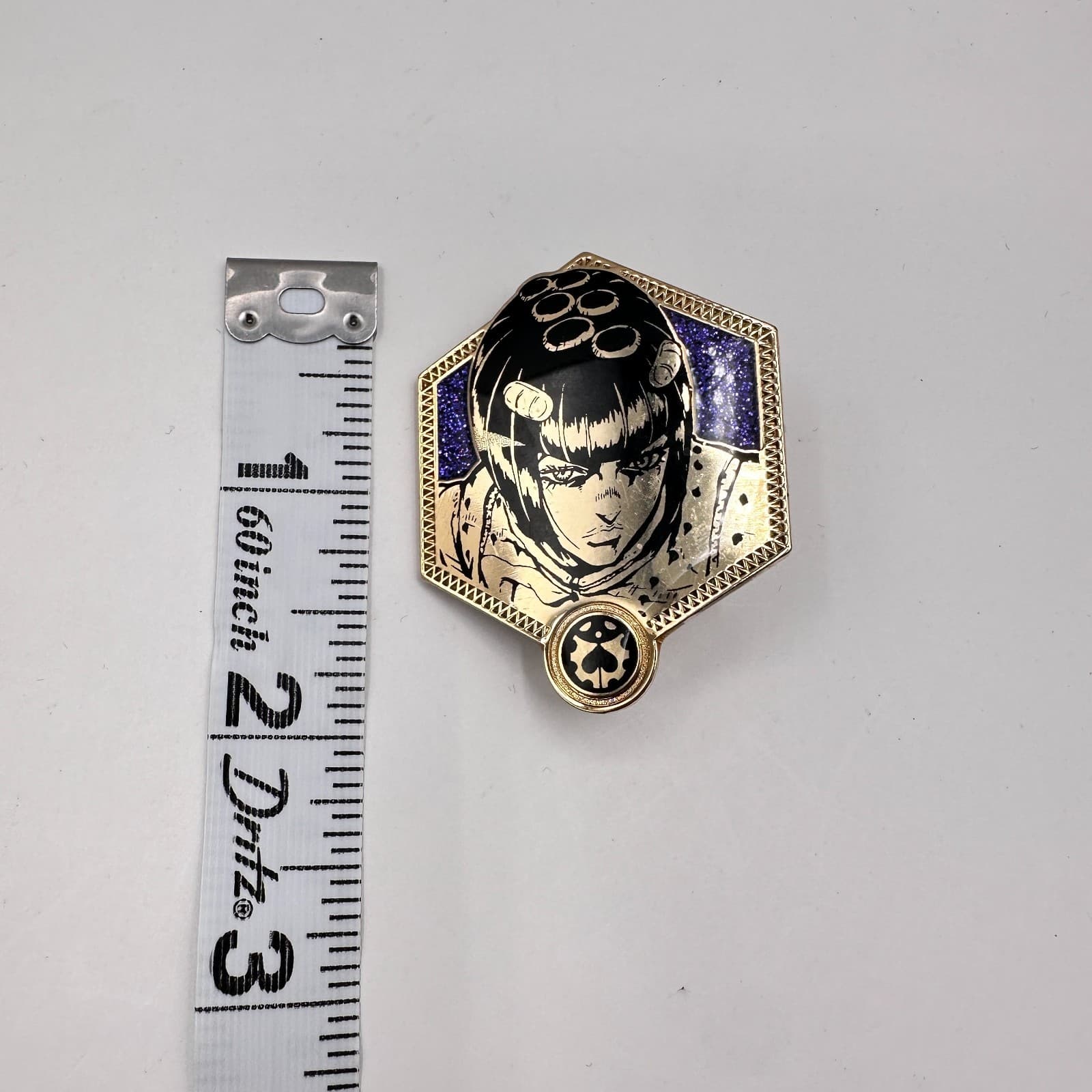 Vintage 80s Bizarre Adventure Golden Wind Bruno Bacarat Anime Enamel Pin Jewelry - Thumbnail 8